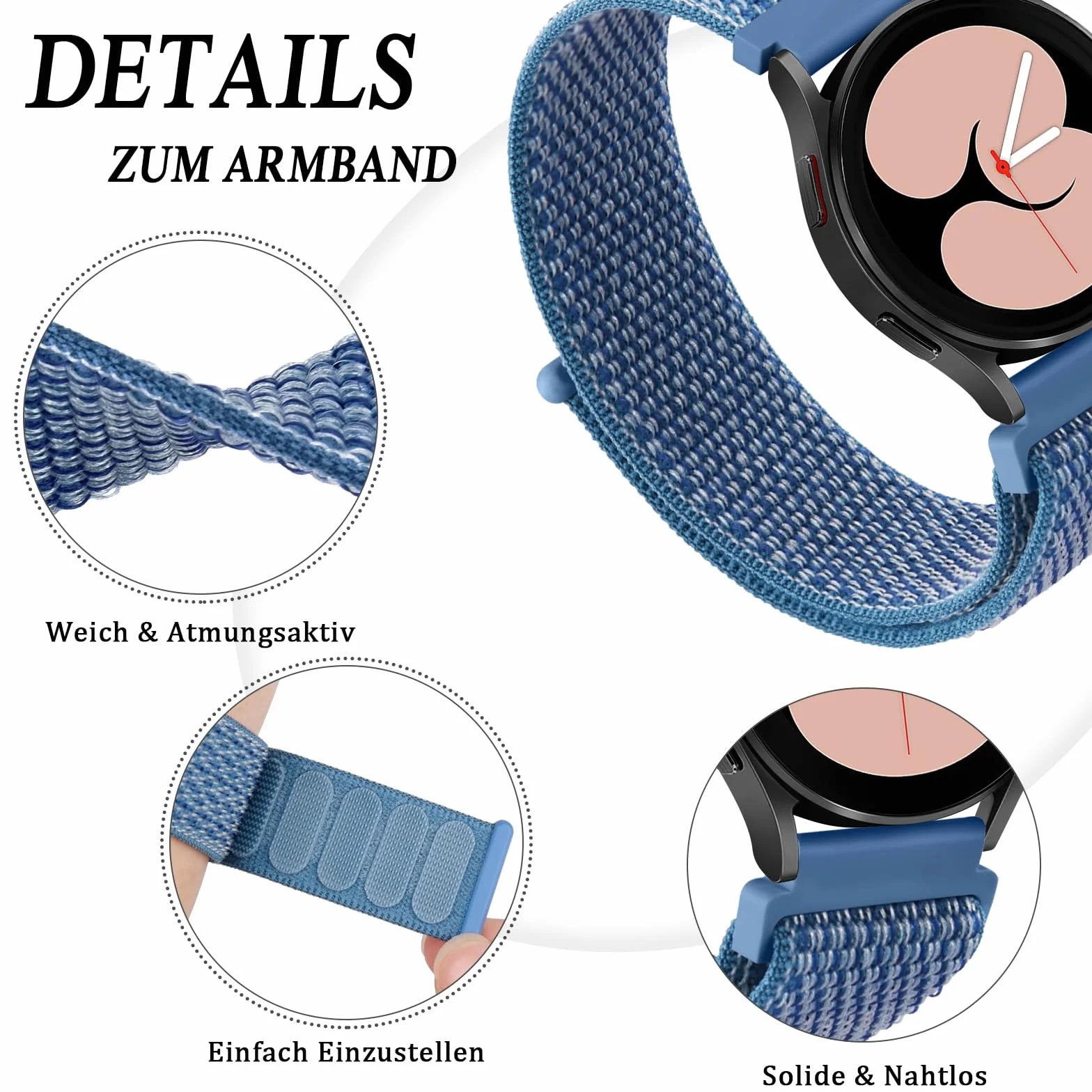 Amazfit Active 2 Pasek do zegarka 20 mm nylonowy rzepy