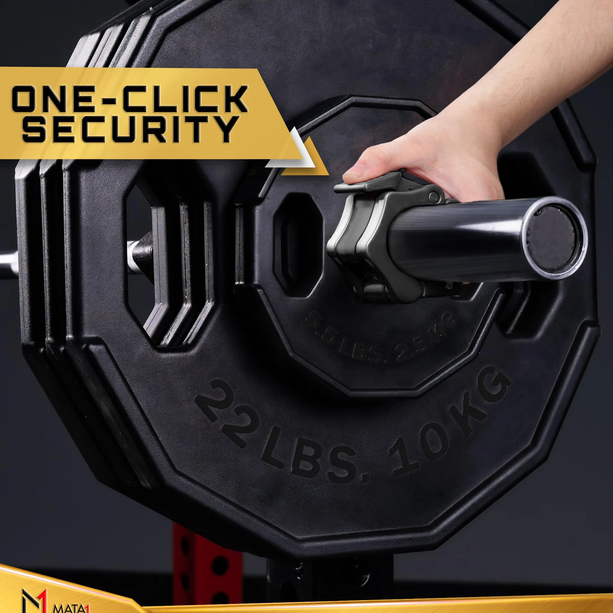 Olympic Barbell Clamps 2" Locking Weight Clips for Weightlifting