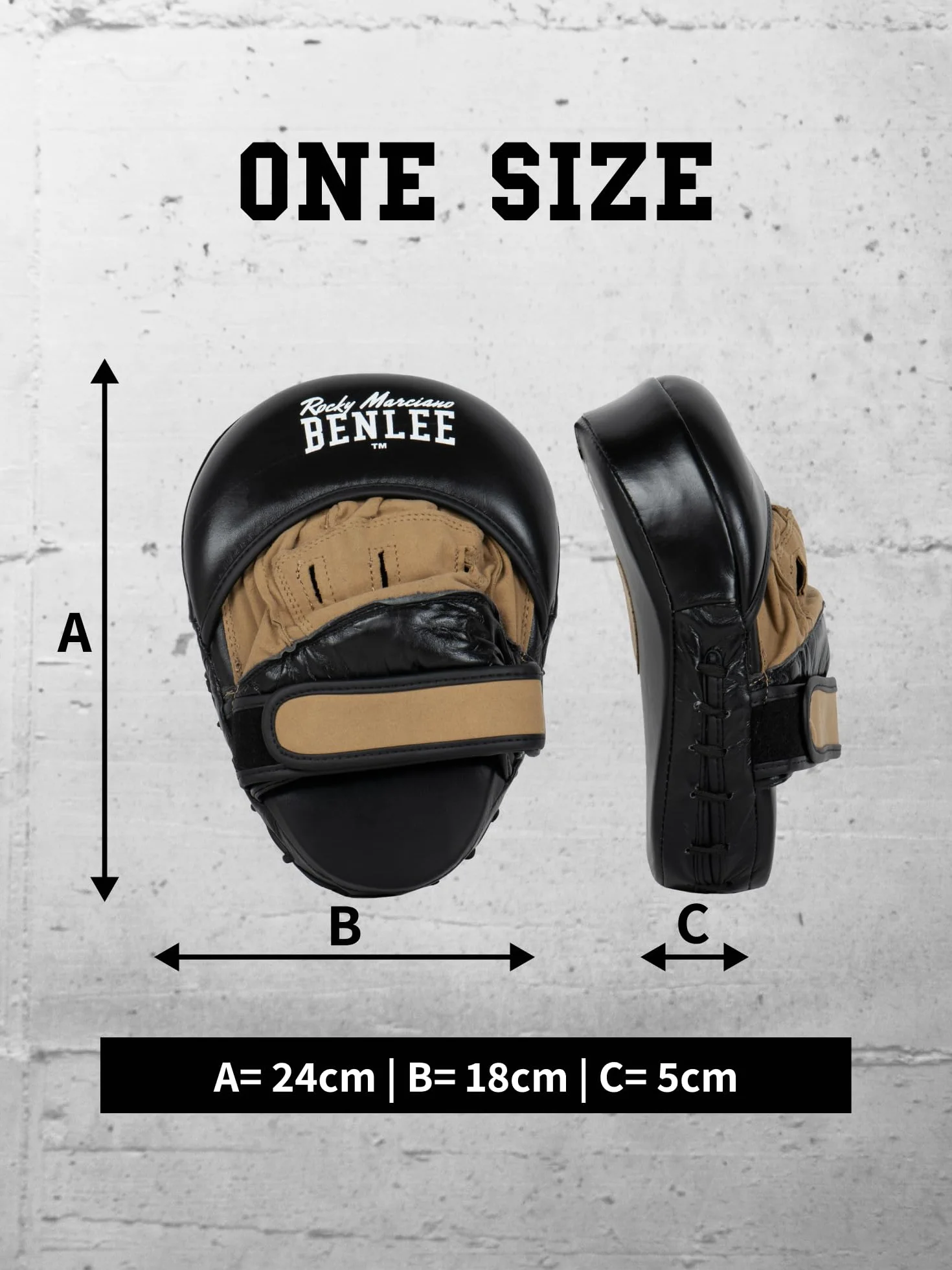 Benlee Moore Leather Trainer Hook&Jab Pads, uniseks, czarne, jeden rozmiar