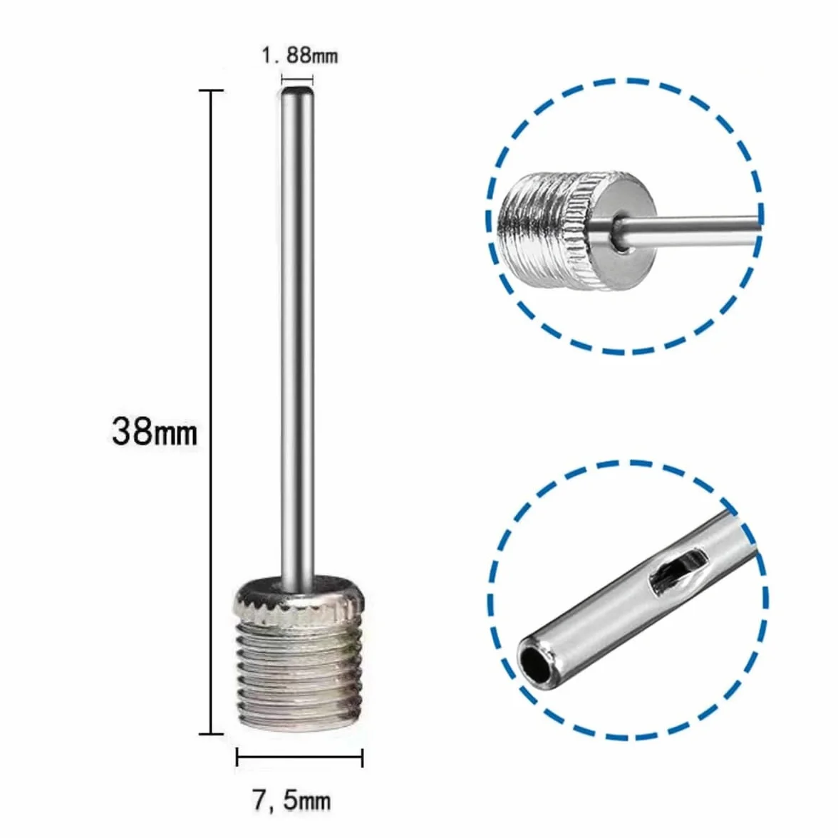 Igły do pompowania ze stali nierdzewnej igła do pompowania piłki, przenośna igła do pompowania, adapter do piłki nożnej, koszykówki, siatkówki, balonu, 10 szt