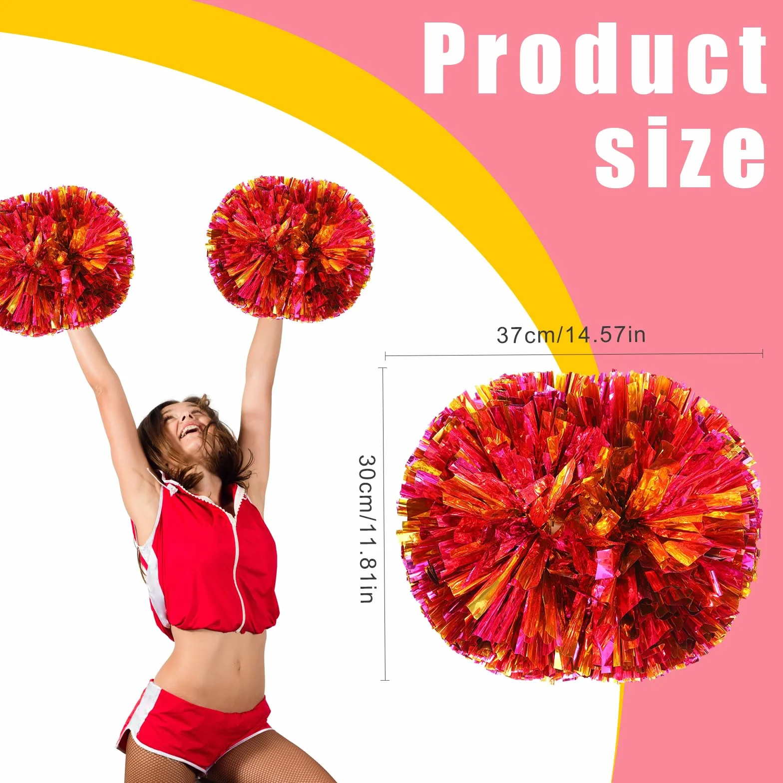 Metaliczne Pompony Cheerleaderki, Ręcznie Wykonane Kwiaty, Akcesoria Do Cheerleaderek, Do Gier Sportowych