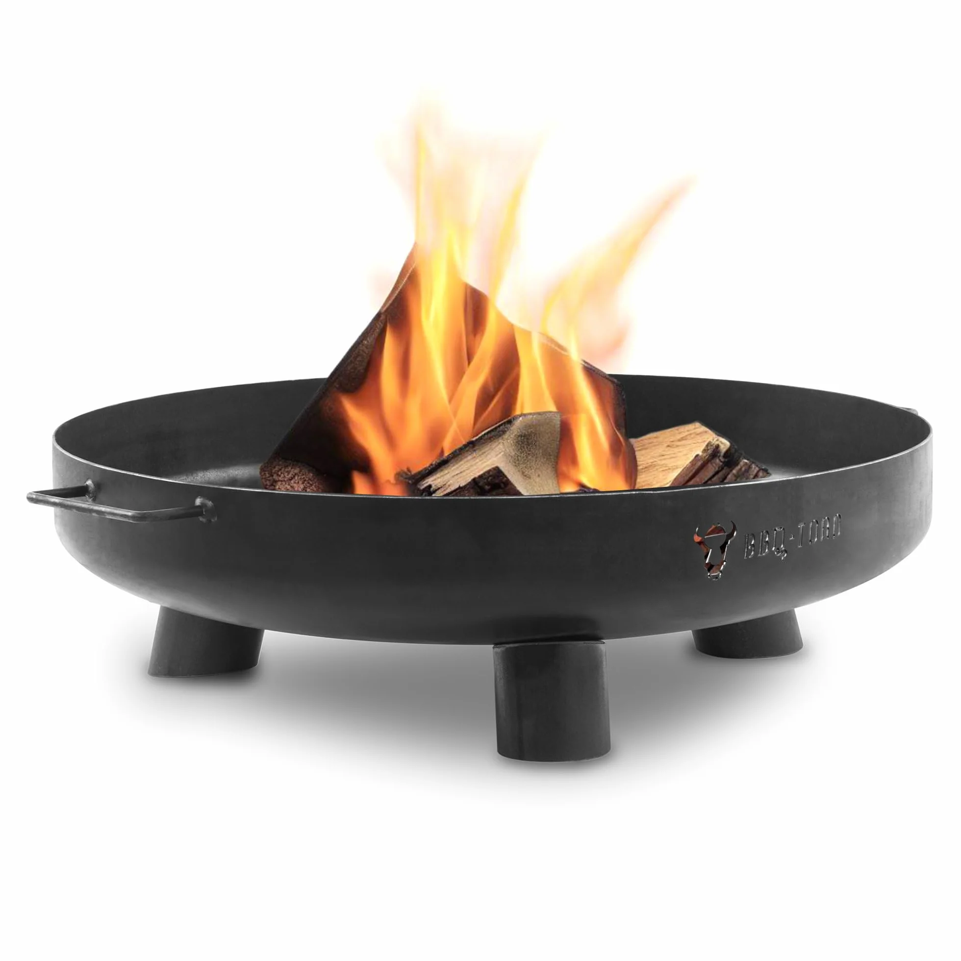 BBQ-Toro palenisko Ø 70 cm | Czarne | Ognisko na zewnątrz z TRZYMI nogami i dwoma uchwytami | Paleniska do ogrodu, palenisko, Garden Fire Pit, misa ogniowa, palenisko ogrodowe