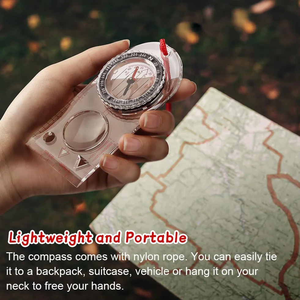 flintronic Kompas outdoorowy kieszonkowy z funkcją świecenia do nawigacji na świeżym powietrzu
