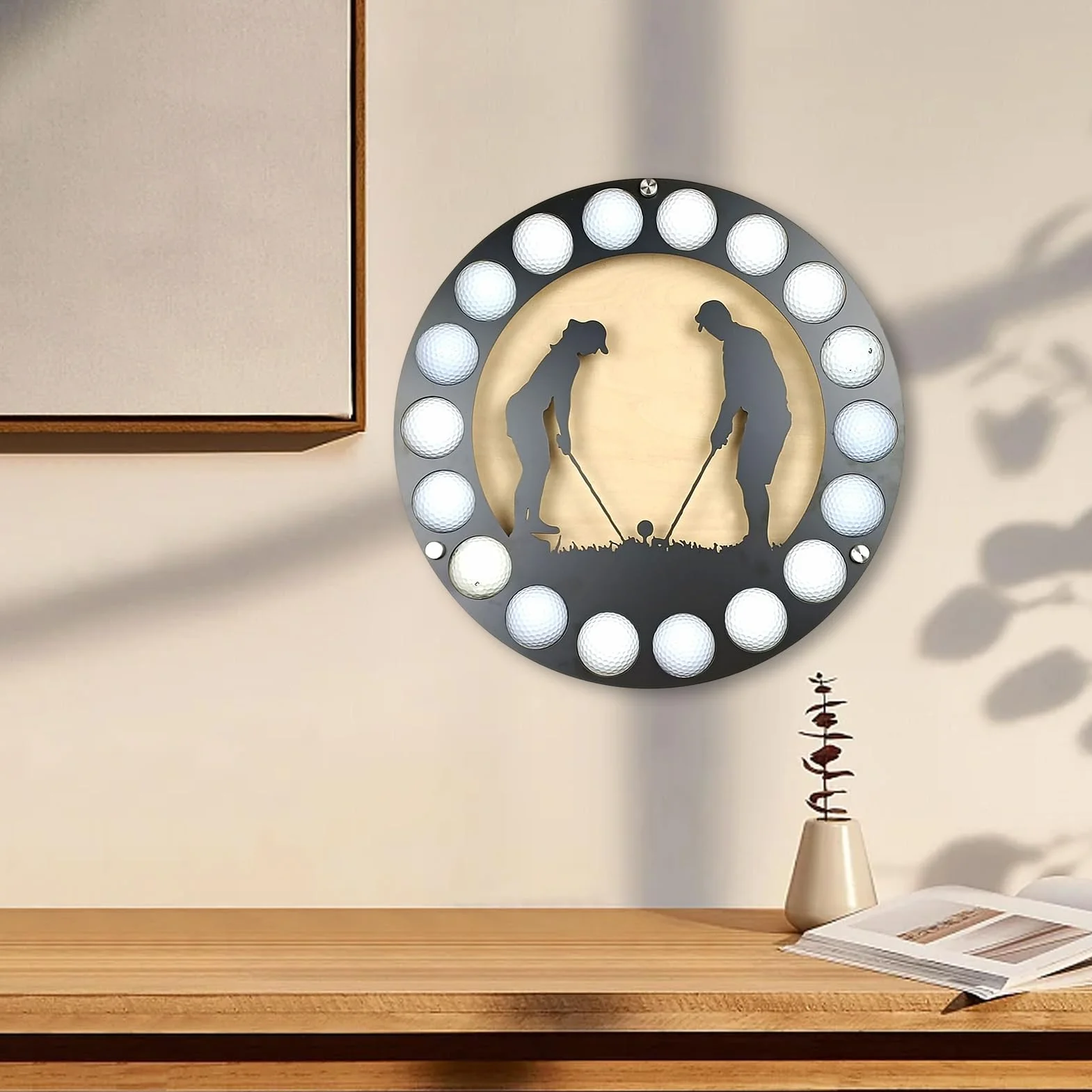 Uchwyt ścienny na piłkę golfową, wyświetlacz piłki golfowej | żelazny stojak na piłeczki golfowe, organizer do przechowywania | Iron Golfing Display Collector Case wykwintny i praktyczny