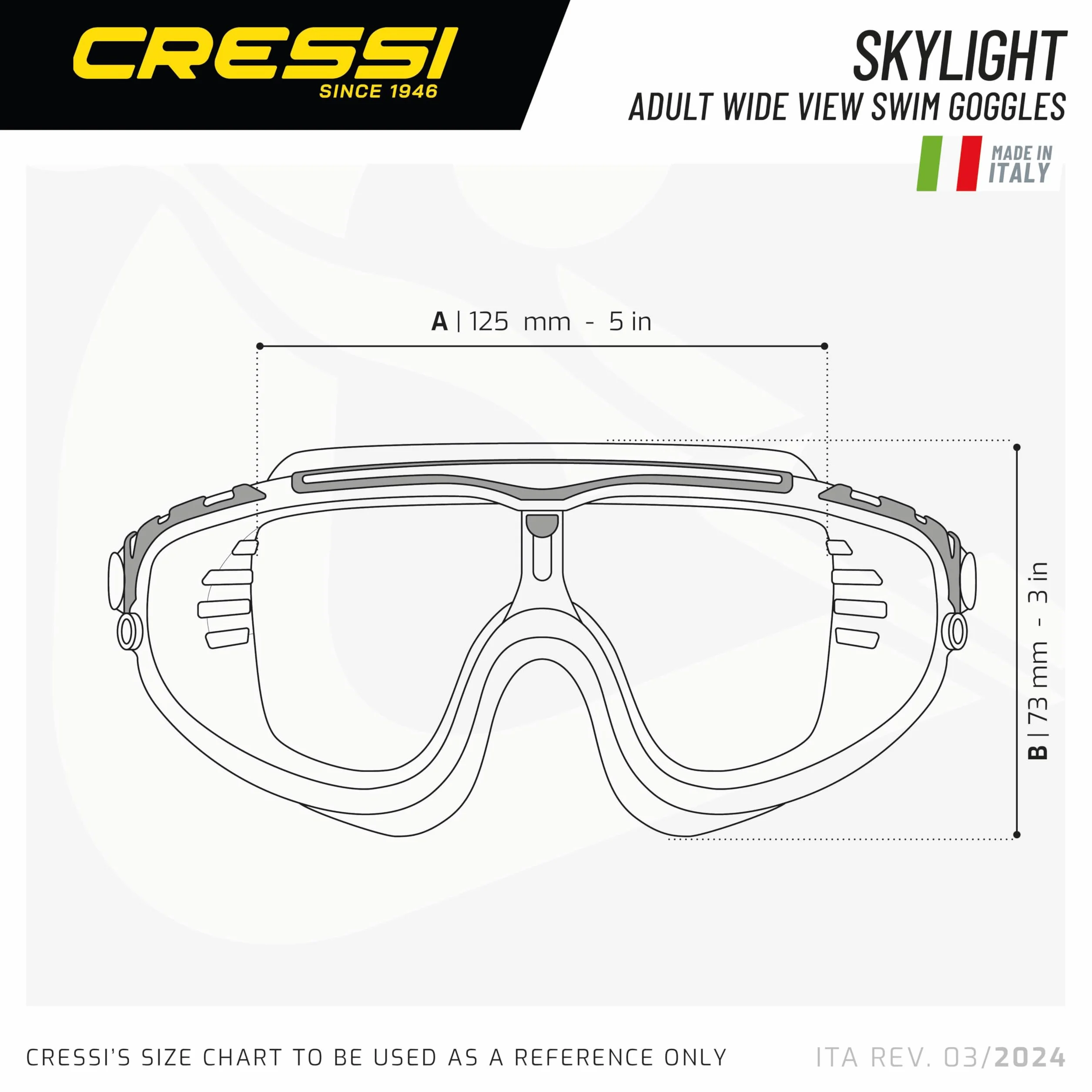 Cressi Skylight Goggle Okulary Do Pływania Niebieski Nery Czarny One Size