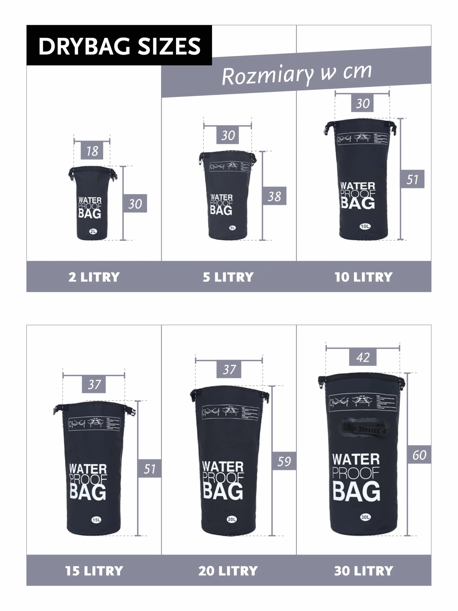 DonDon Wodoodporny outdoor dry bag 10 l kolor czarny worek/sakwa wodoszczelna sucha torba z paskami chroni Twój ekwipunek przed wodą