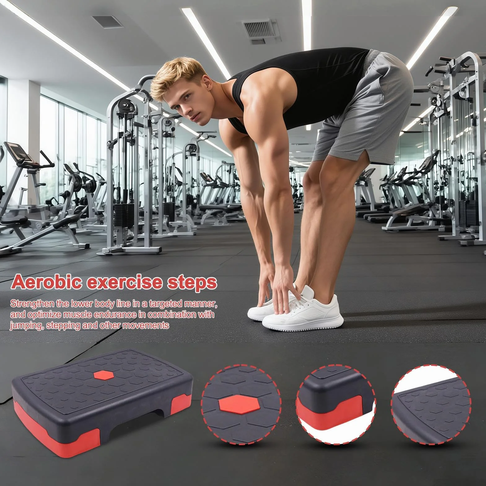 Step Workout | Domowy Stepper Fitness - Antypoślizgowy Steper Modelujący Sylwetkę Do Domowej Rutyny Dla Entuzjastów Siłowni Mieszkańców Mieszkań Instruktorów Nastolatków