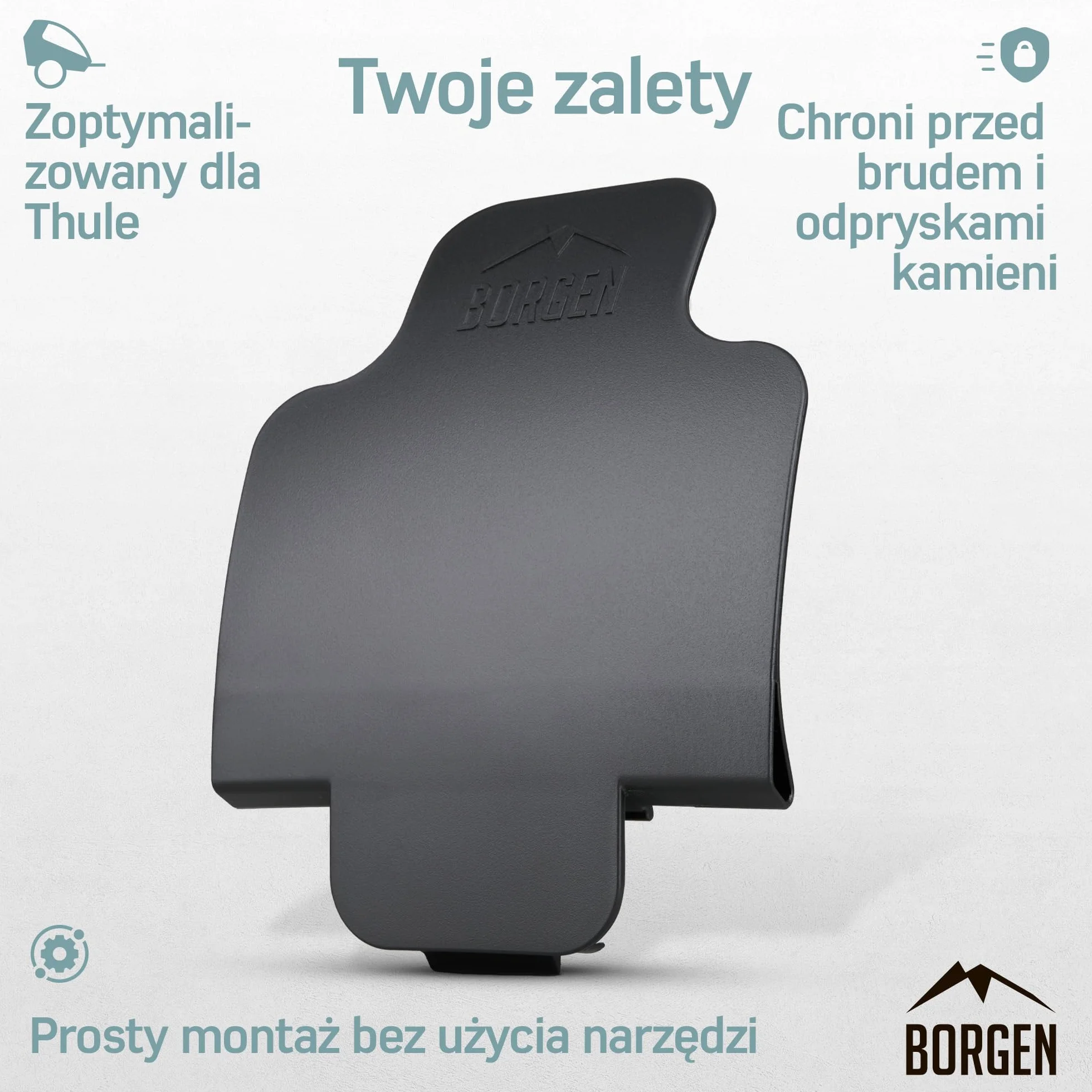 Osłona przeciwbryzgowa Borgen do przyczepki rowerowej Thule Chariot - ochrona przed kamieniami, wodą i brudem - pasuje do Thule Chariot 2017-2023 Sport, Cross, Cab, Lite