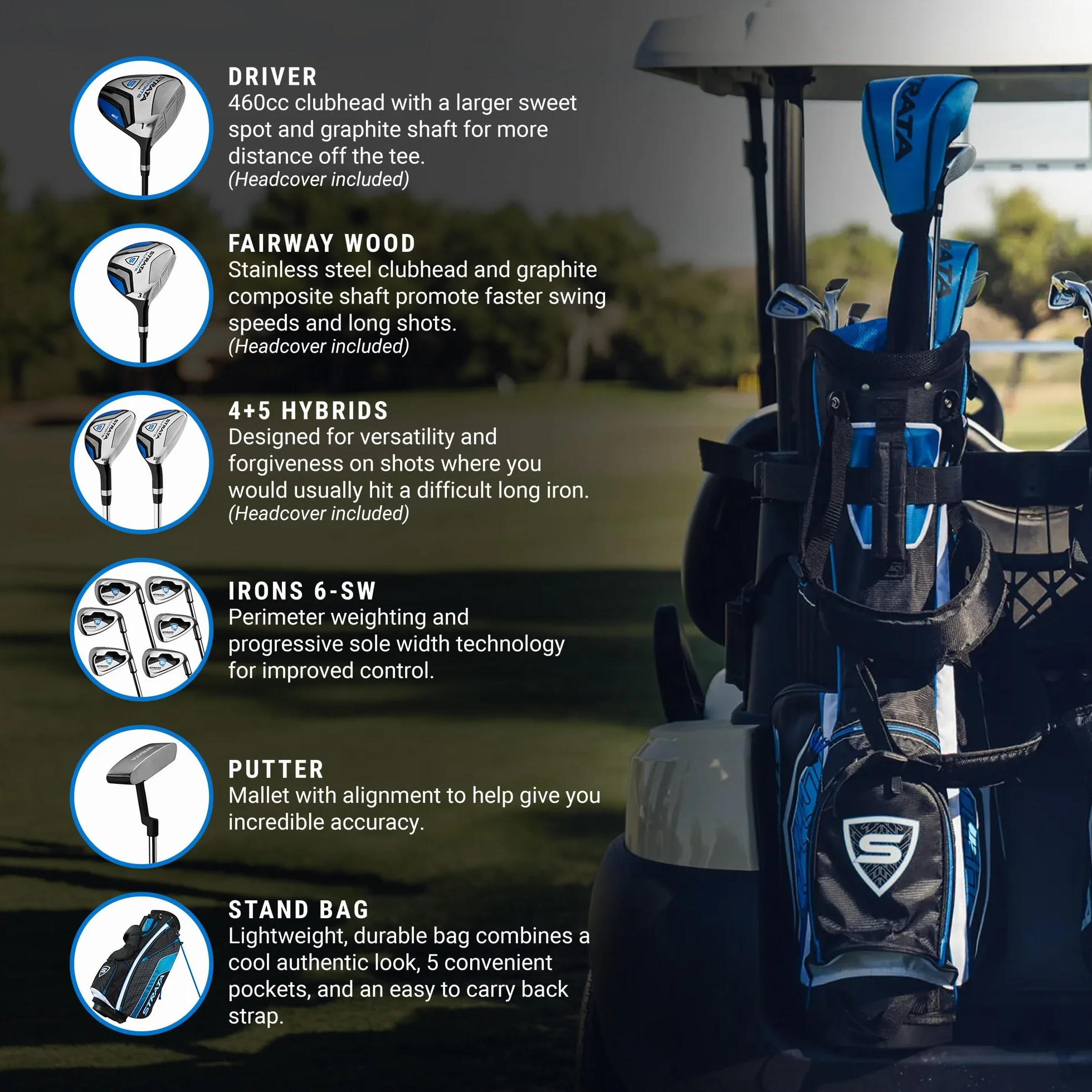 Strata Ultimate - kompletny zestaw 16 kijów golfowych