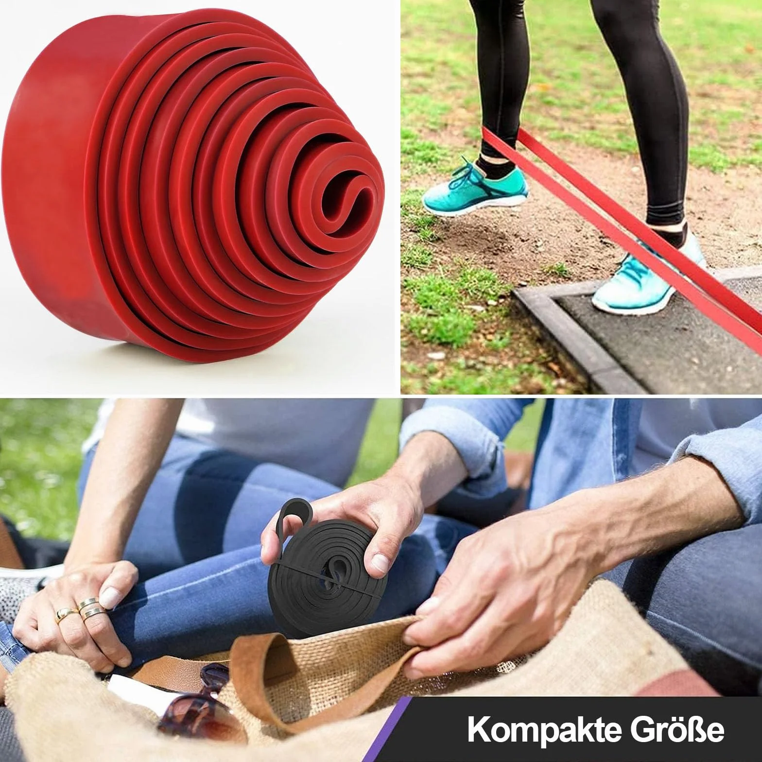 Zestaw taśm oporowych do fitnessu, jogi, pilatesu, treningu siłowego