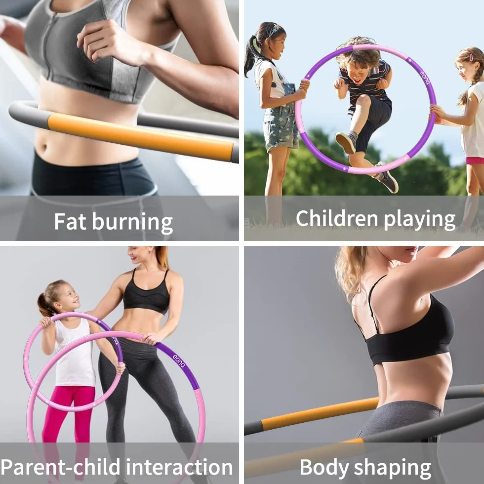 Eono Hula Hop 8 Segmentów Zdejmowana Obręcz Fitness Odchudzanie 1,2 kg 1,8 kg