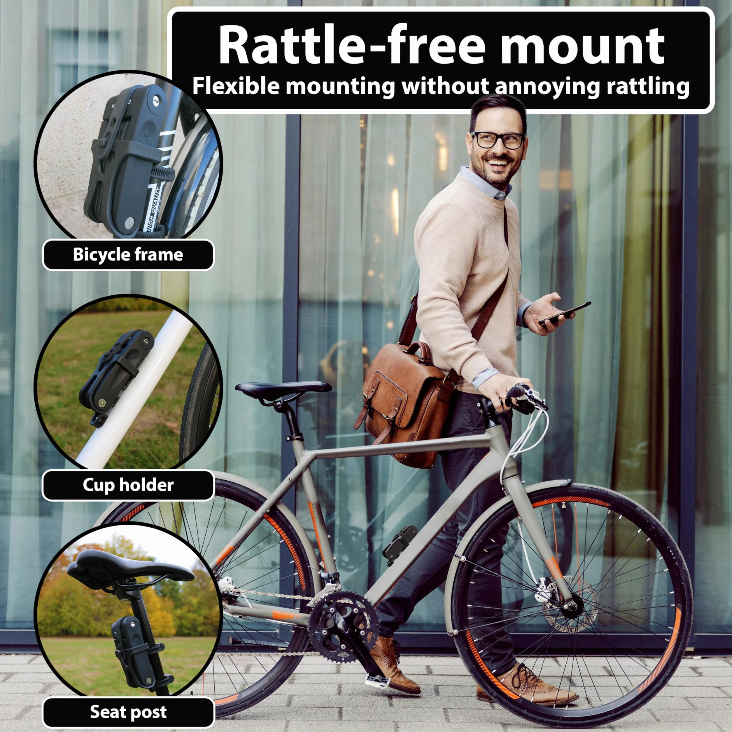 KOHLBURG lekkie zapięcie składane rowerowe z hartowanej stali 680g 70cm