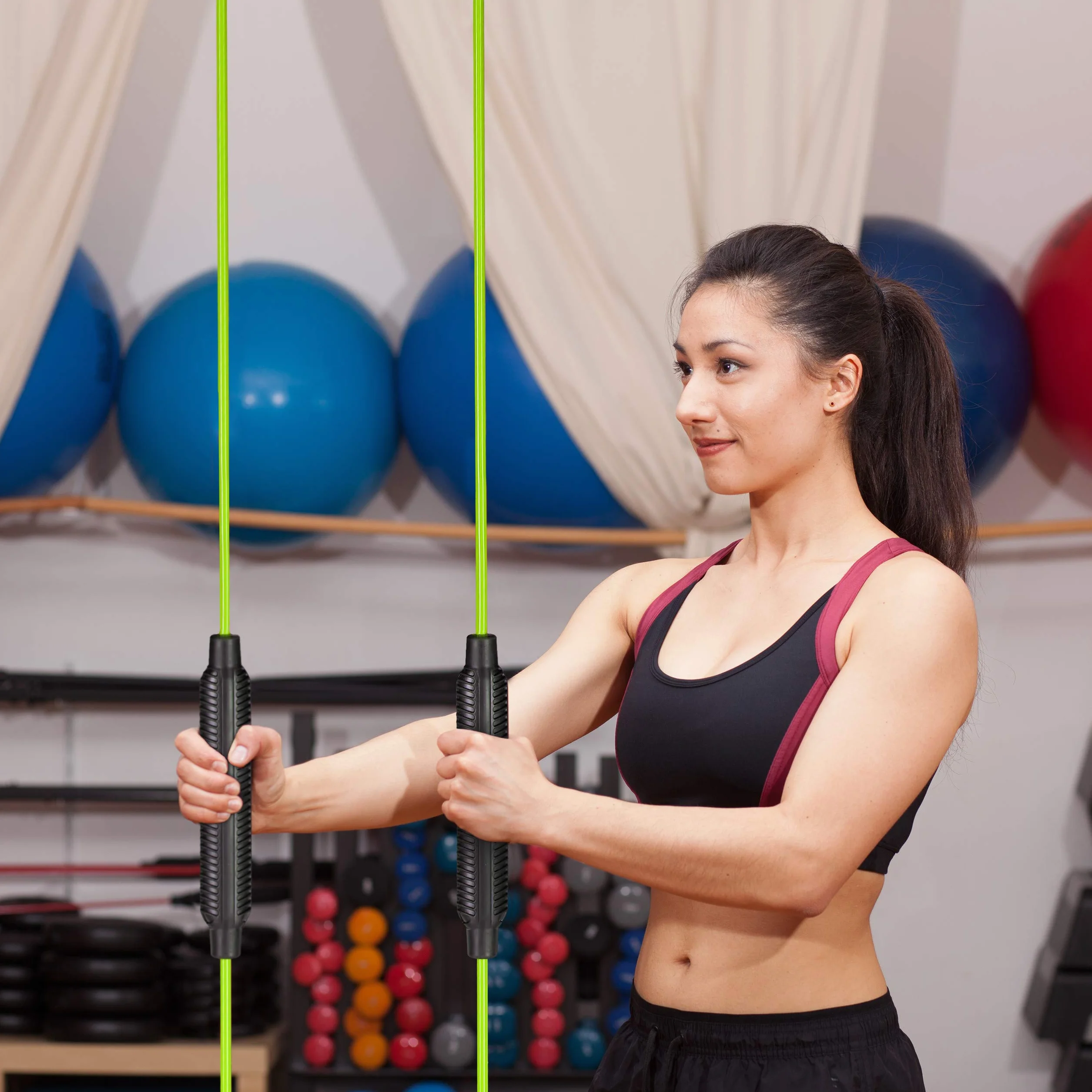 Relaxdays Swingstick, drążek do treningu wibracyjnego, mięśnie głębokie, elastyczny, włókno szklane, 160 cm, żółty neonowy, 1 sztuka