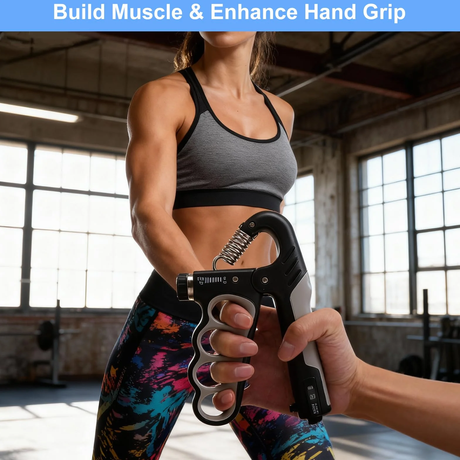 Regulowany Grip Trainer Handgripper 5-100 kg z Elektronicznym Licznikiem, Ergonomiczny Trener Siły Chwytu