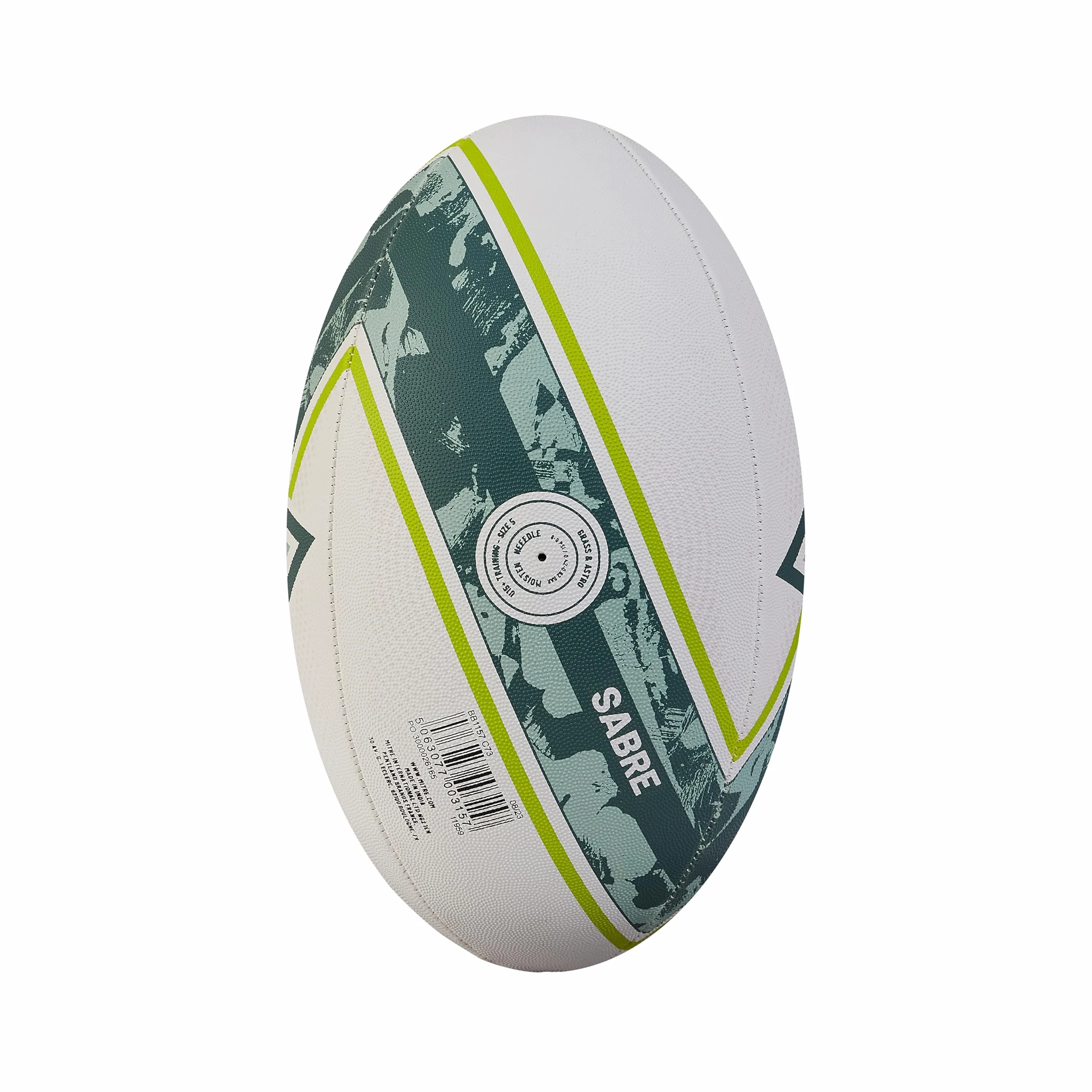 Piłka rugby Mitre Sabre D4P biała miętowa limonkowa 5