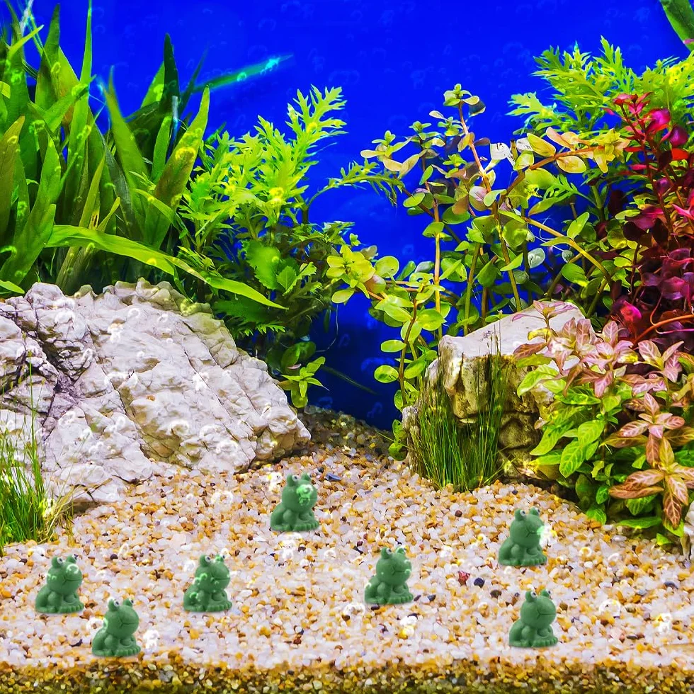 100 Pezzi Mini żaby, Mini żaby z żywicy, śliczne małe żaby zabawki, Mini żabie figurki do dekoracji ogrodu krajobraz akwarium doniczki DIY (zielony)