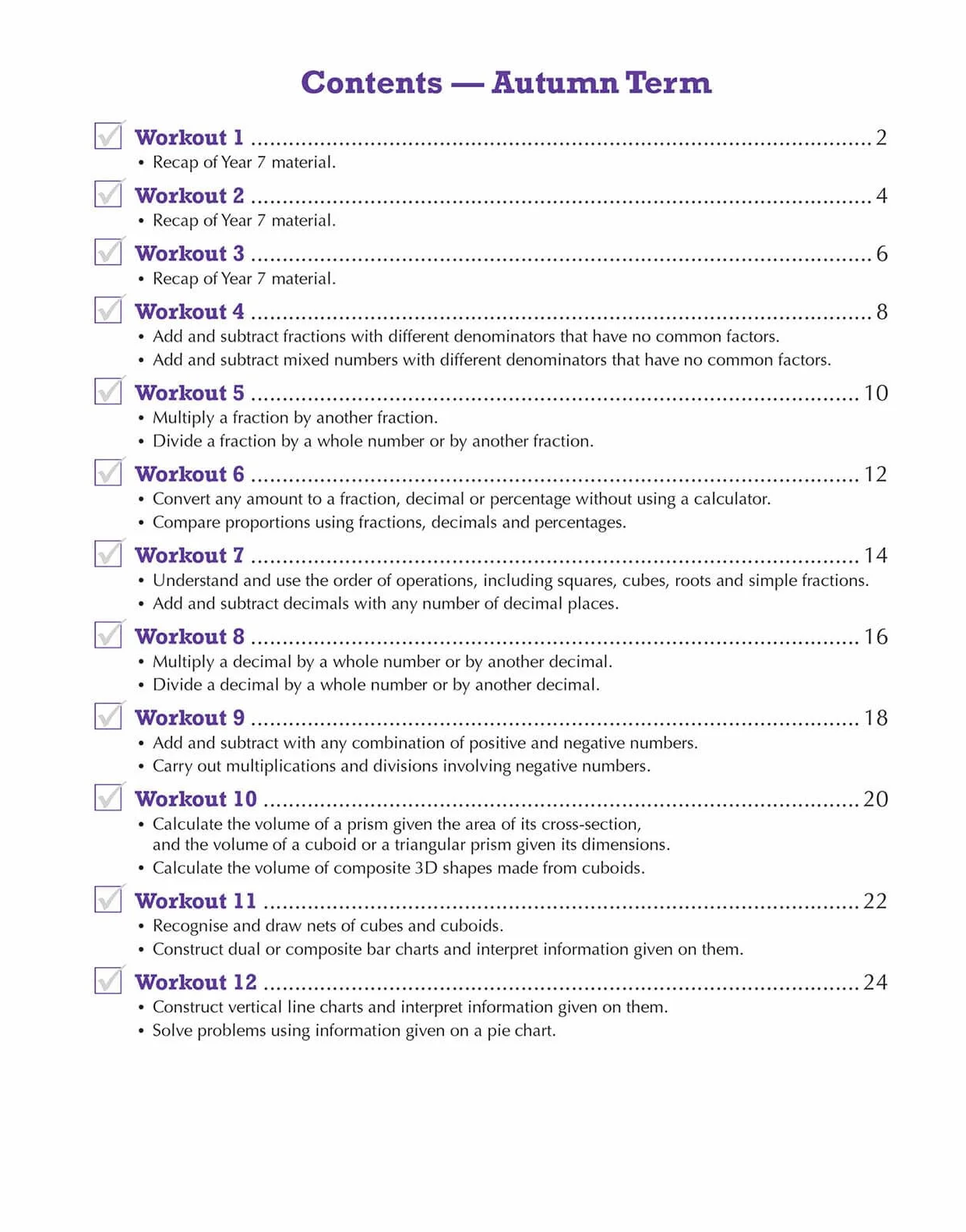 KS3 Year 8 Maths 10-Minute Weekly Workouts