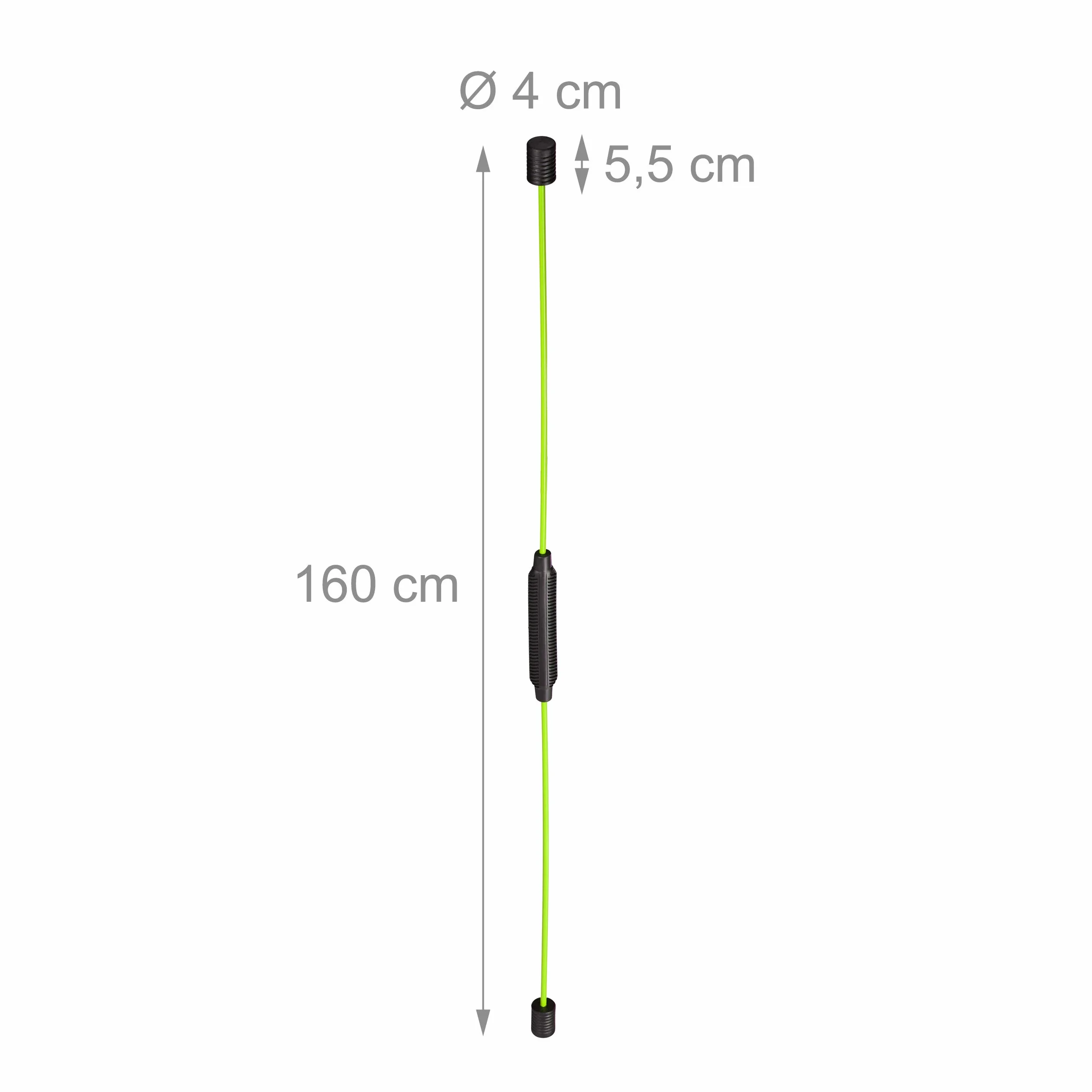 Relaxdays Swingstick, drążek do treningu wibracyjnego, mięśnie głębokie, elastyczny, włókno szklane, 160 cm, żółty neonowy, 1 sztuka