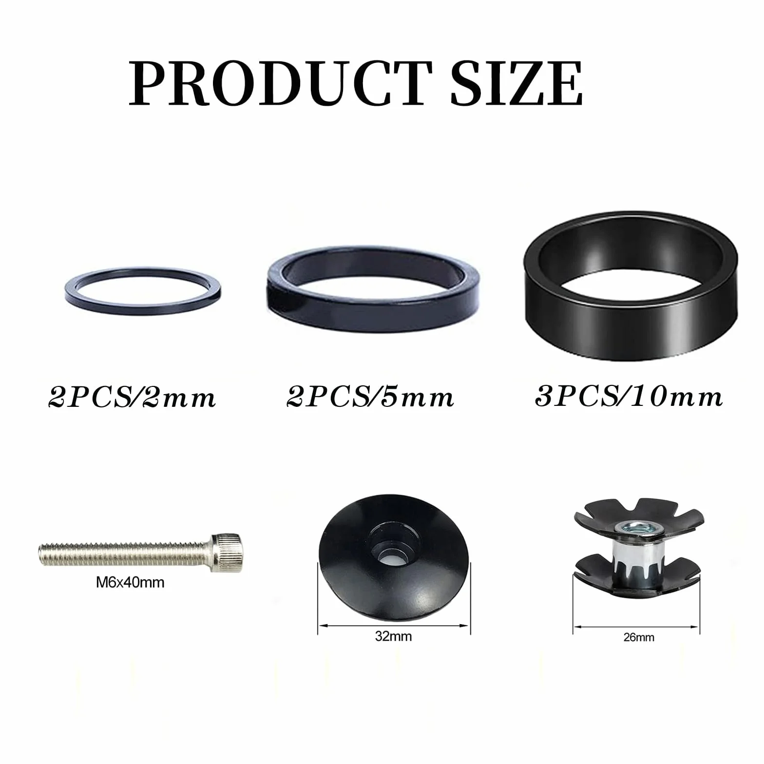 Zestaw dystansowy do kierownicy rowerowej MTB 1 1/8 podkładki 2 mm 5 mm 10 mm