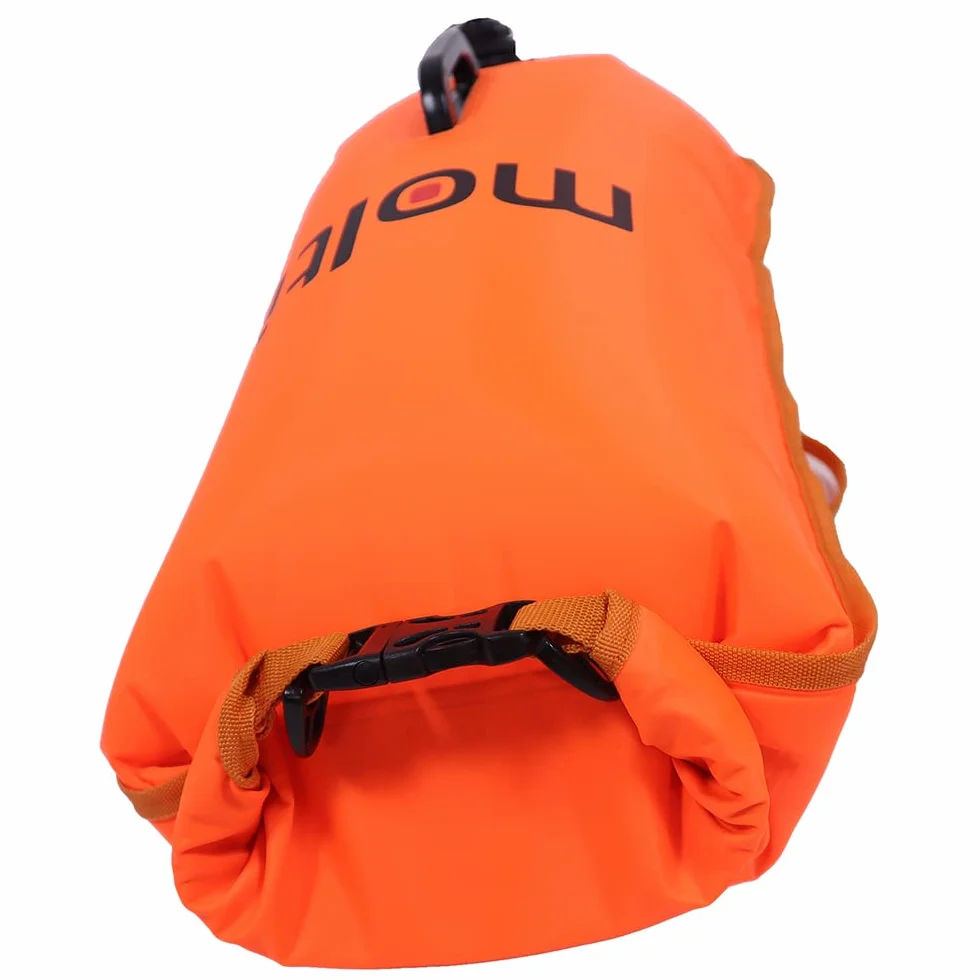 molti 2 w 1 nadmuchiwana boja do pływania i worek na sucho, 15 l, 28 l, boja dla dorosłych, Baywatch Boja z gwizdkiem alarmowym i pokrowcem na telefon komórkowy, kolor pomarańczowy, bezpieczeństwo