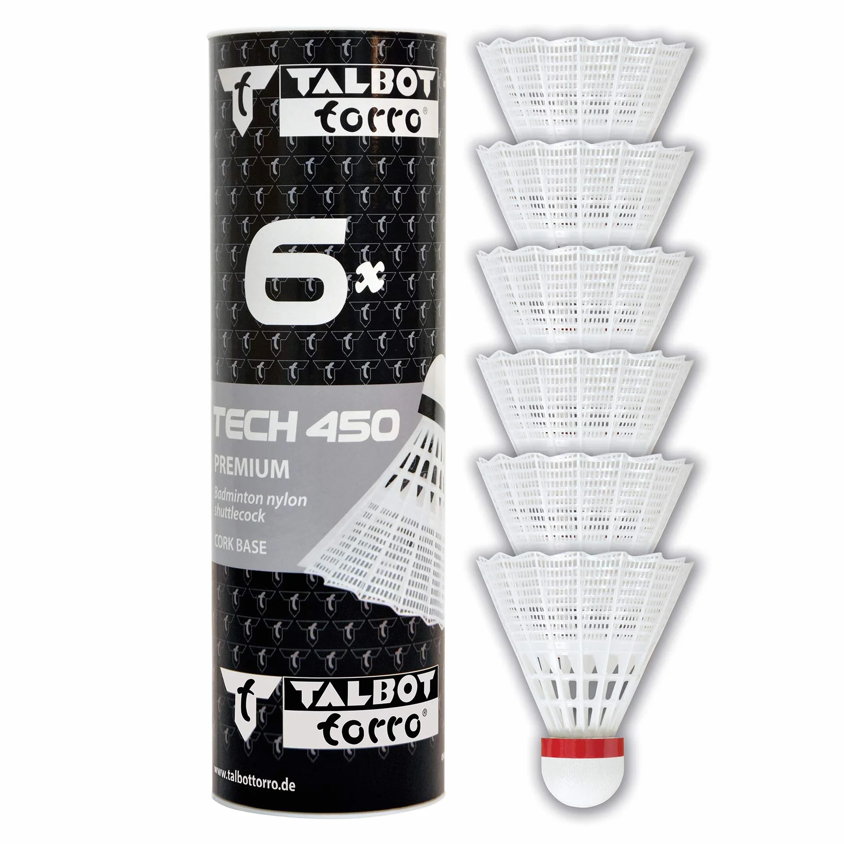 Talbot-Torro Lotka do badmintona Tech 450, 6 sztuk, nylon premium
