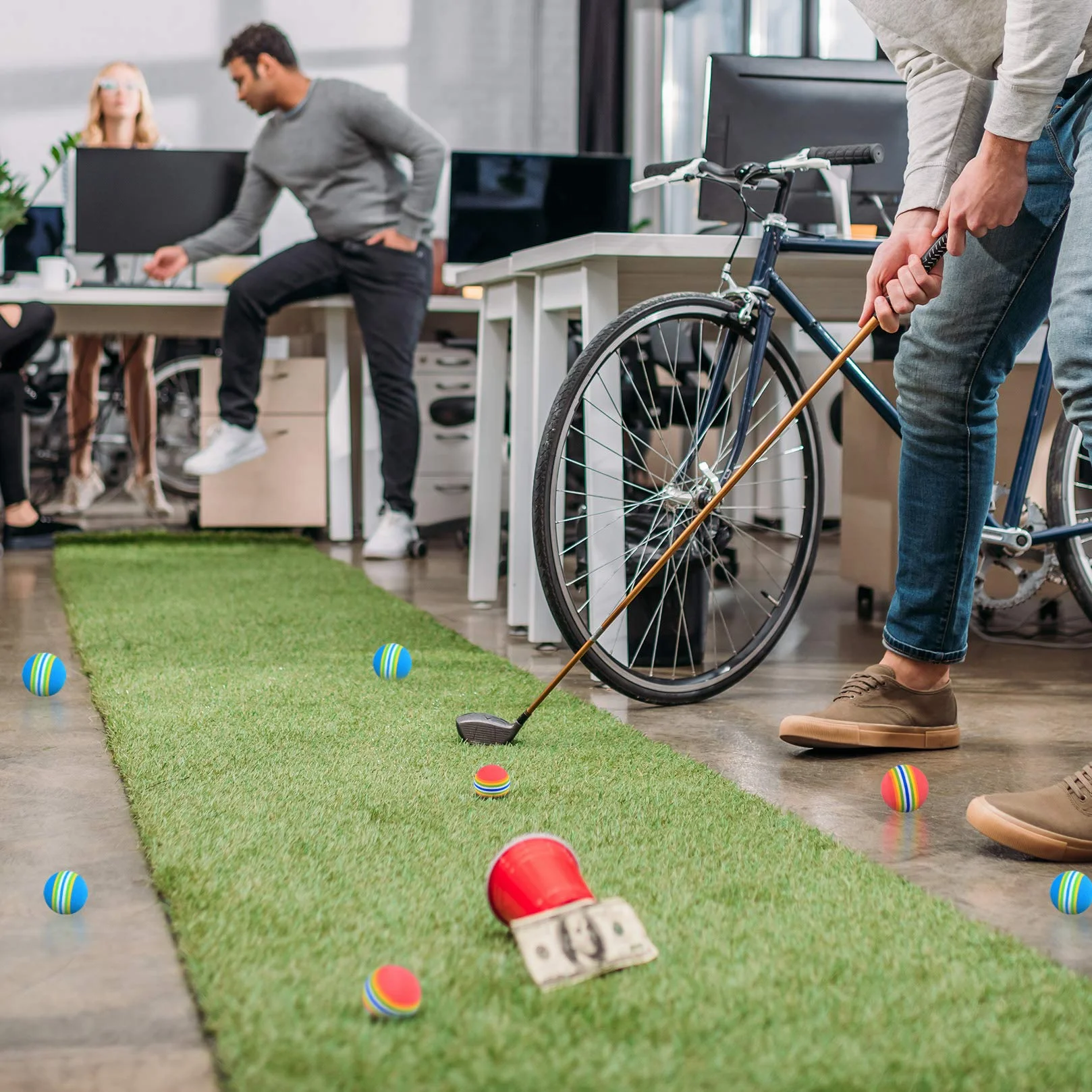 Xiaomoyu Piłki golfowe 26 sztuk czerwone niebieskie do ćwiczeń i treningu