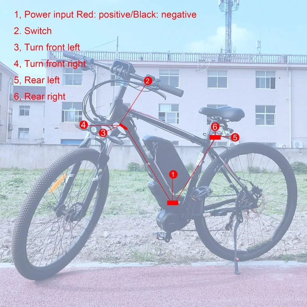 TsoLay Elektryczny kierunkowskaz do roweru 12V LED migający V04-12V