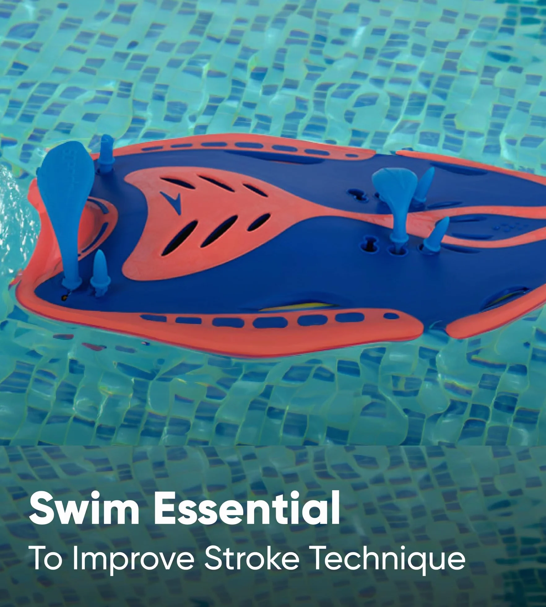 Speedo Biofuse Power Paddle trening pływania wiosło ręczne niebieski płomień/fluro mandarynka/niebieski basen L