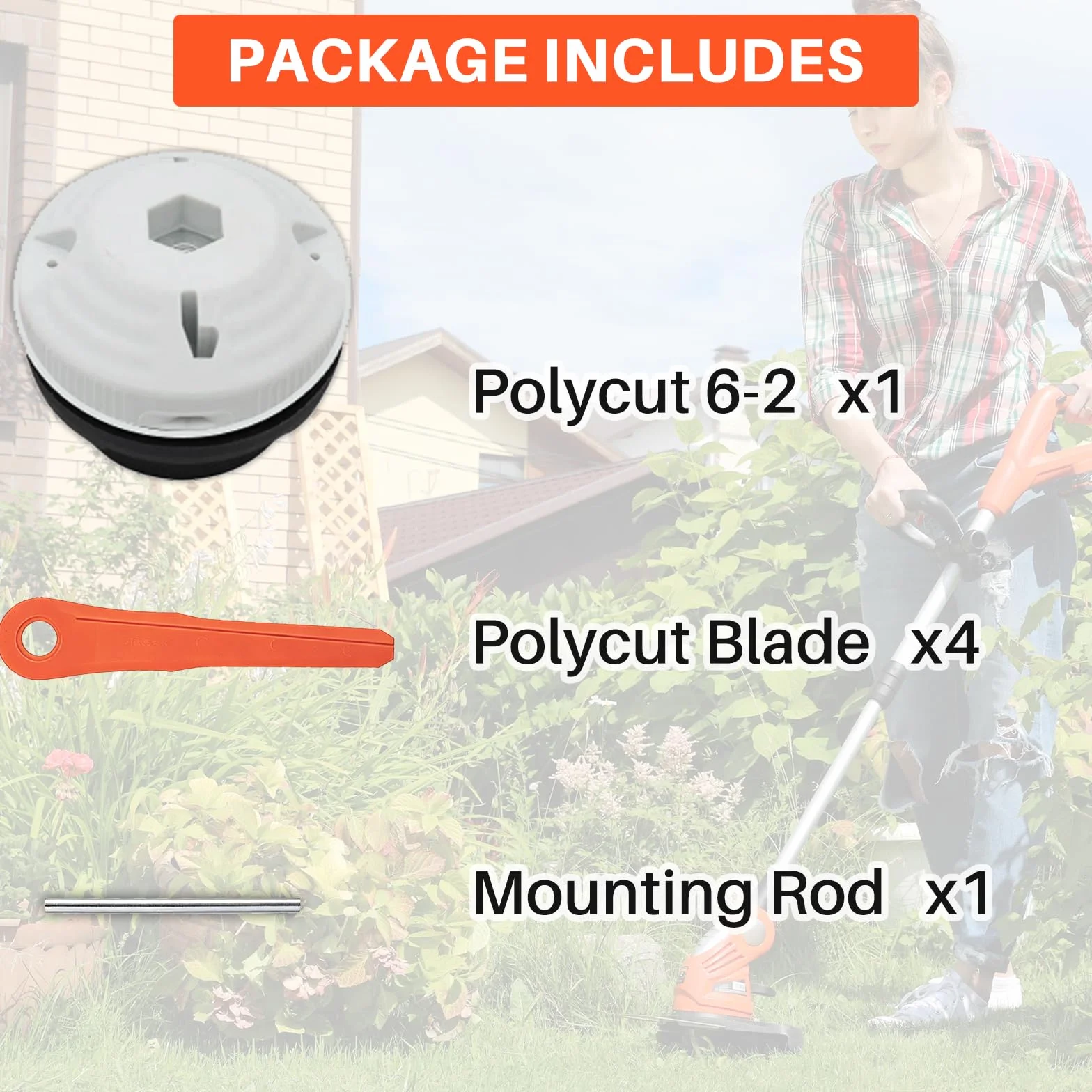 Polycut 6-2 Głowica Kosząca do Stihl FS38 FSA60R FSA86R FS40 FS50 Kosiarka, Kosa Mechaniczna FS 38 Głowica do Podkaszarki FSA 60 R Głowica Tnąca Akcesorium, z 4 Ostrzy