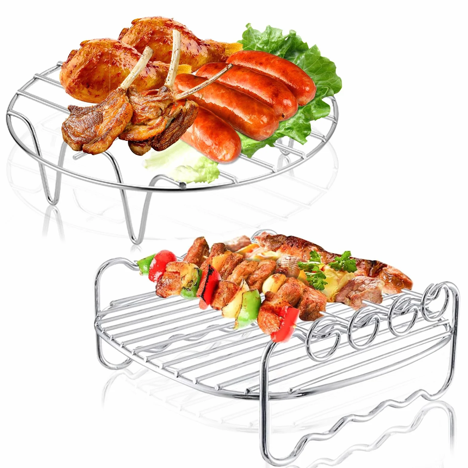 Akcesoria do frytkownicy powietrznej, frytkownicy na powietrze odwadniacz do żywności ze stali nierdzewnej 304, akcesoria do frytkownicy Airfryer grill tostowy do brochettes Steaks Légumes