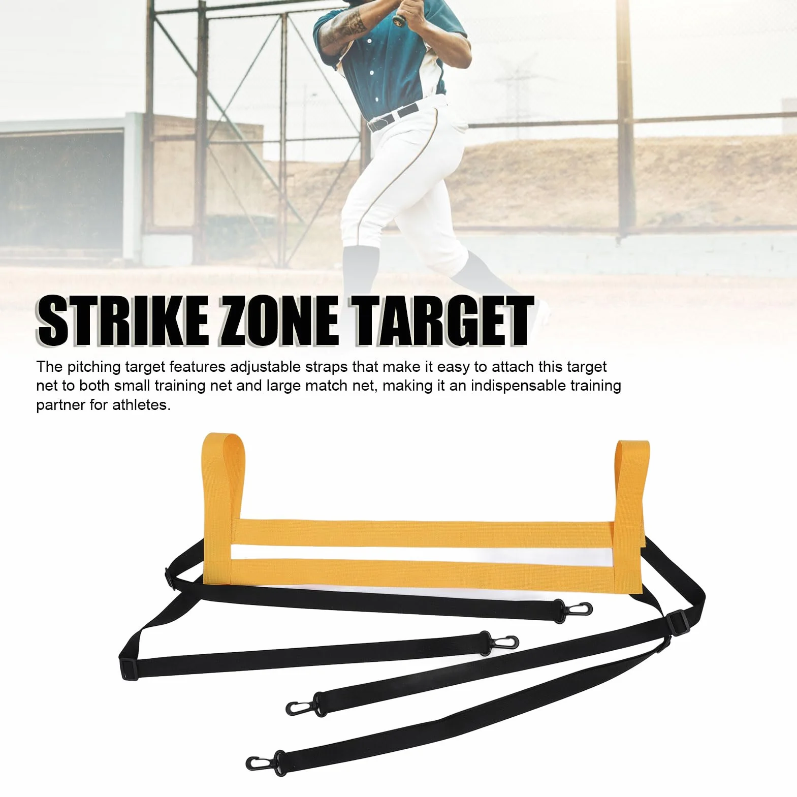 Cel Strike Zone Przenośny Regulowany Sprzęt Treningowy Baseball Softball Tarcza do Rzucania do Odbijania (YELLOW)
