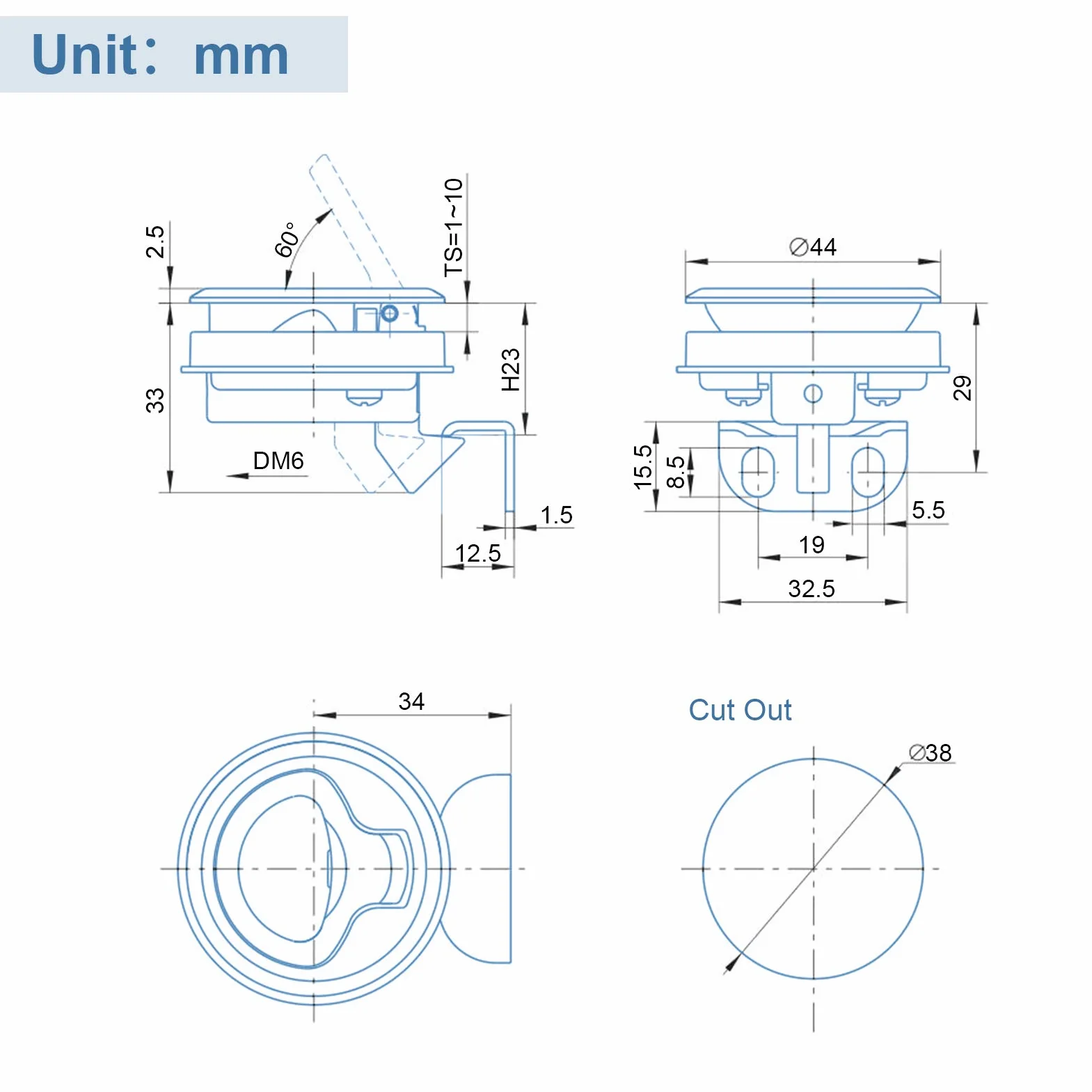 Podtynkowy zatrzask klapy, zatrzask klapowy ze stali nierdzewnej 1,8 cala morski zamek klapy mostu pierścień uchwyt Flush Pull Hatch Latch Latch do sprzętu łodzi morskiej RV jacht