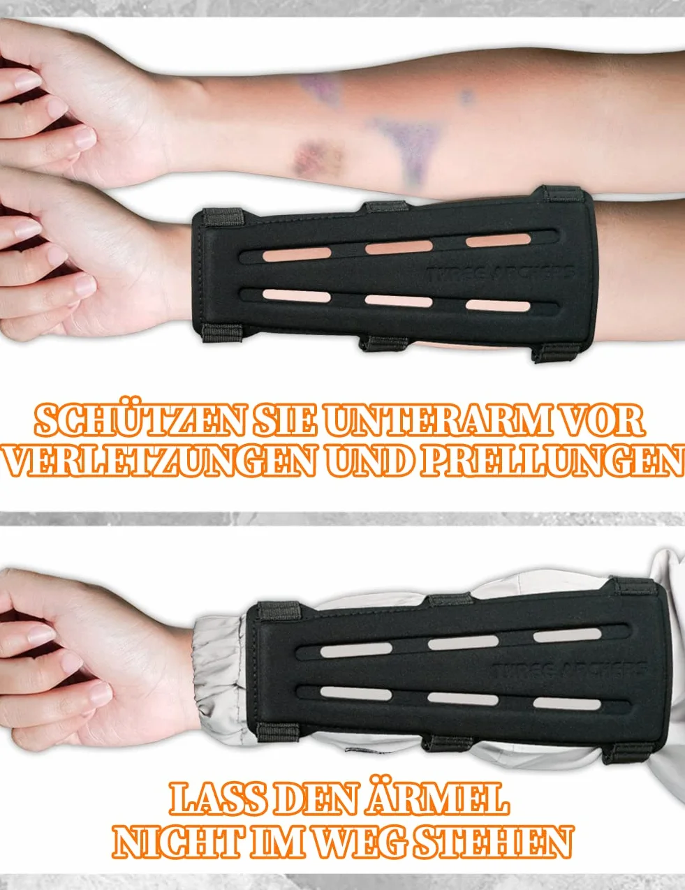 THREE ARCHERS Ochraniacz na ramiona łucznictwo 3 paski regulowane ochrona przedramienia łuk myśliwski