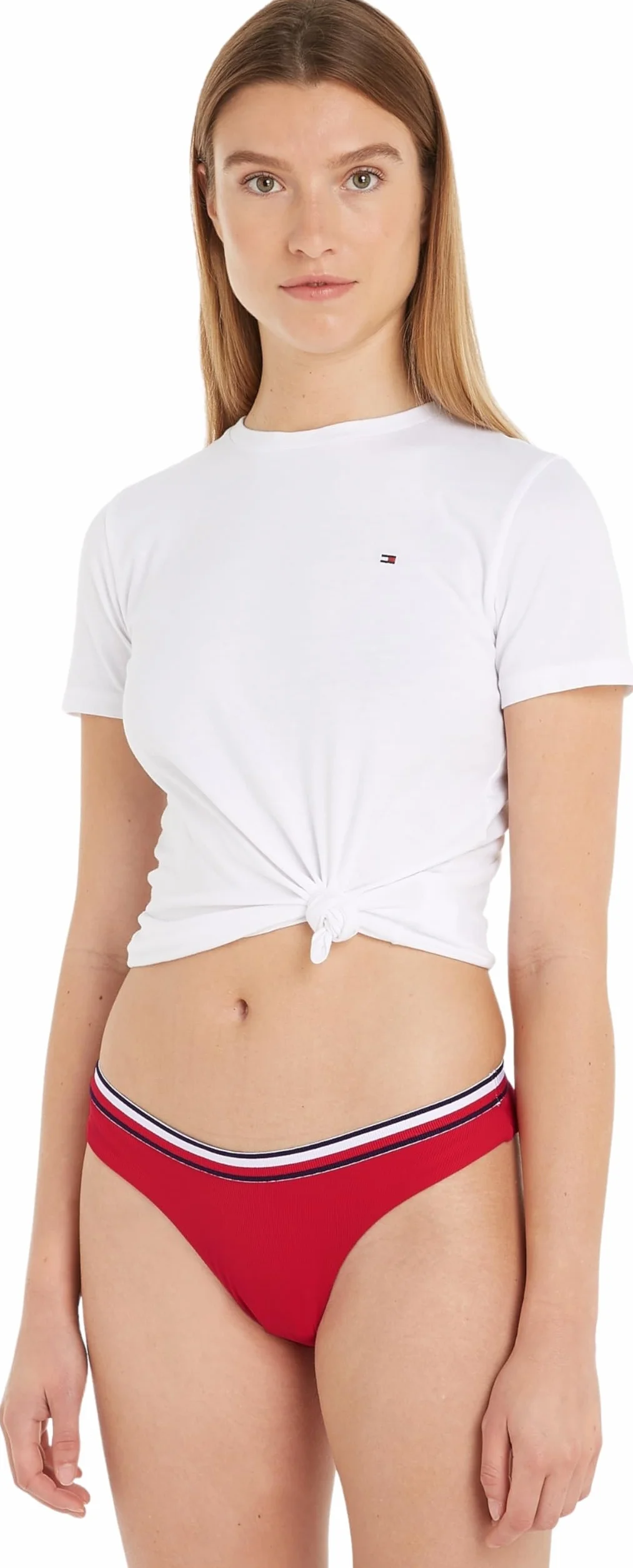 Tommy Hilfiger Damskie spodnie bikini Cheeky High Leg Sport Czerwony L