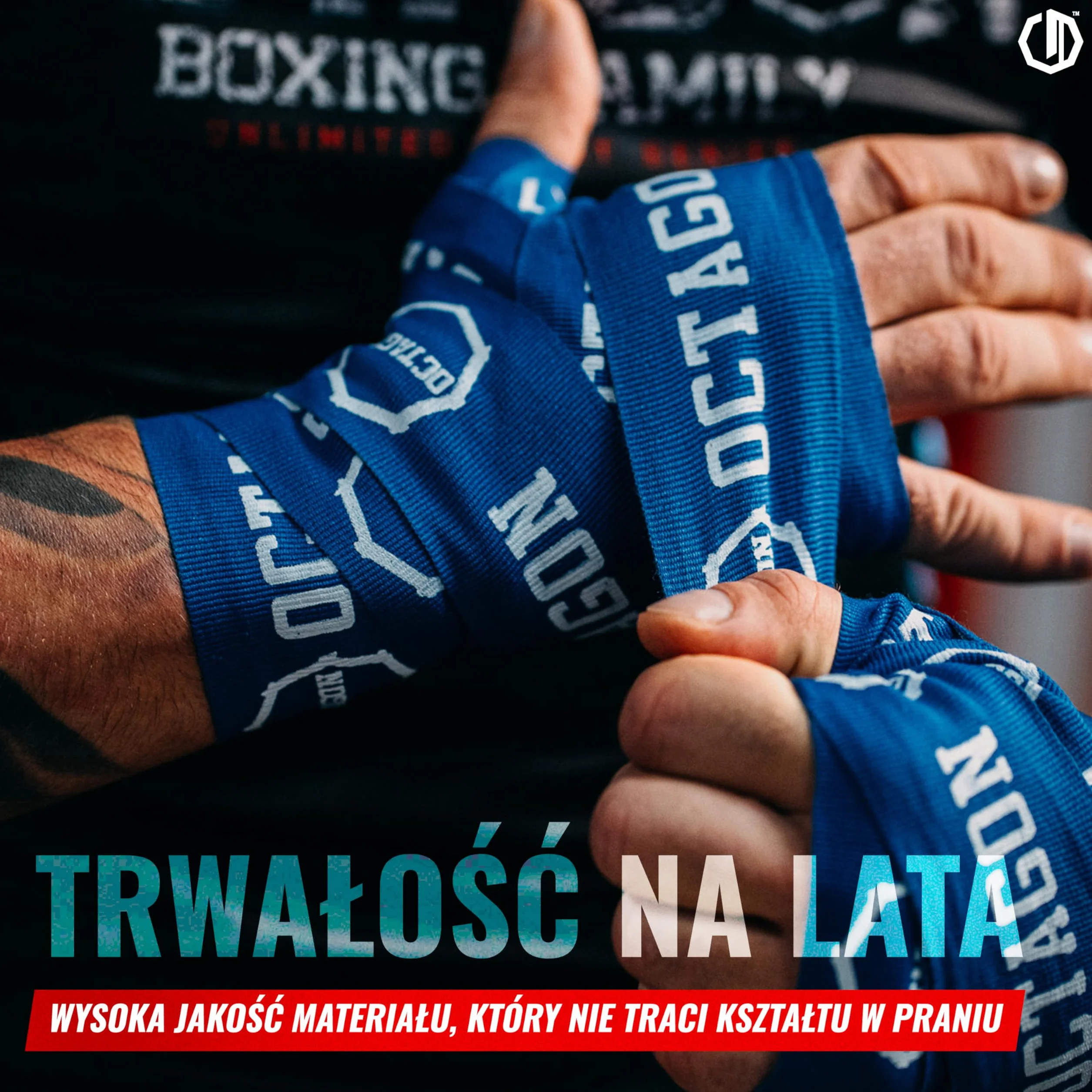 Bandaże Bokserskie Bawełniane 3 m Czerwony Ochrona Dłoni Boks MMA