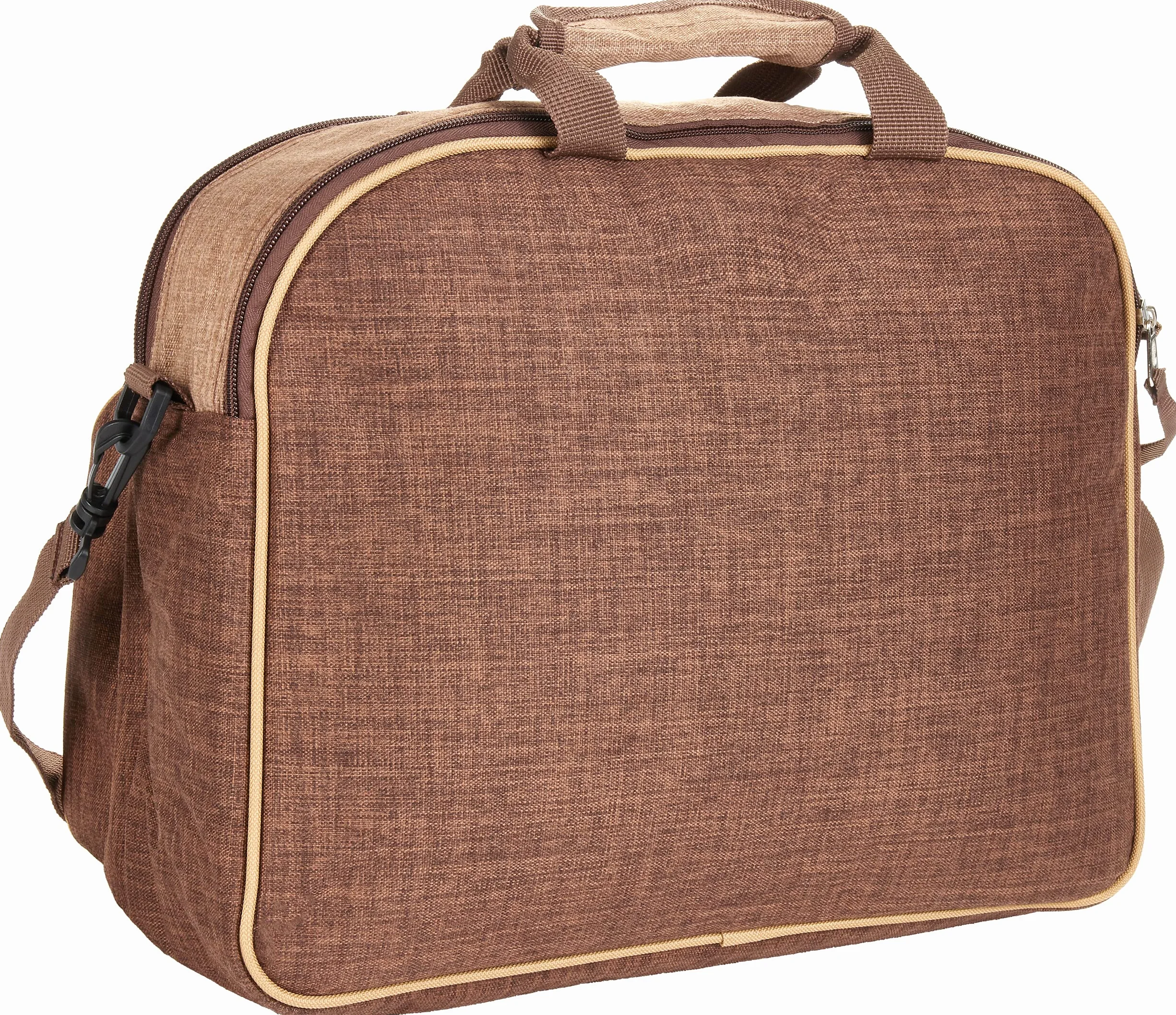 Brubaker Torba piknikowa dla 4 osób z komorą chłodzącą – przenośna jako torba na ramię lub torba na ramię – brązowa 38 × 30 x 21,5 cm
