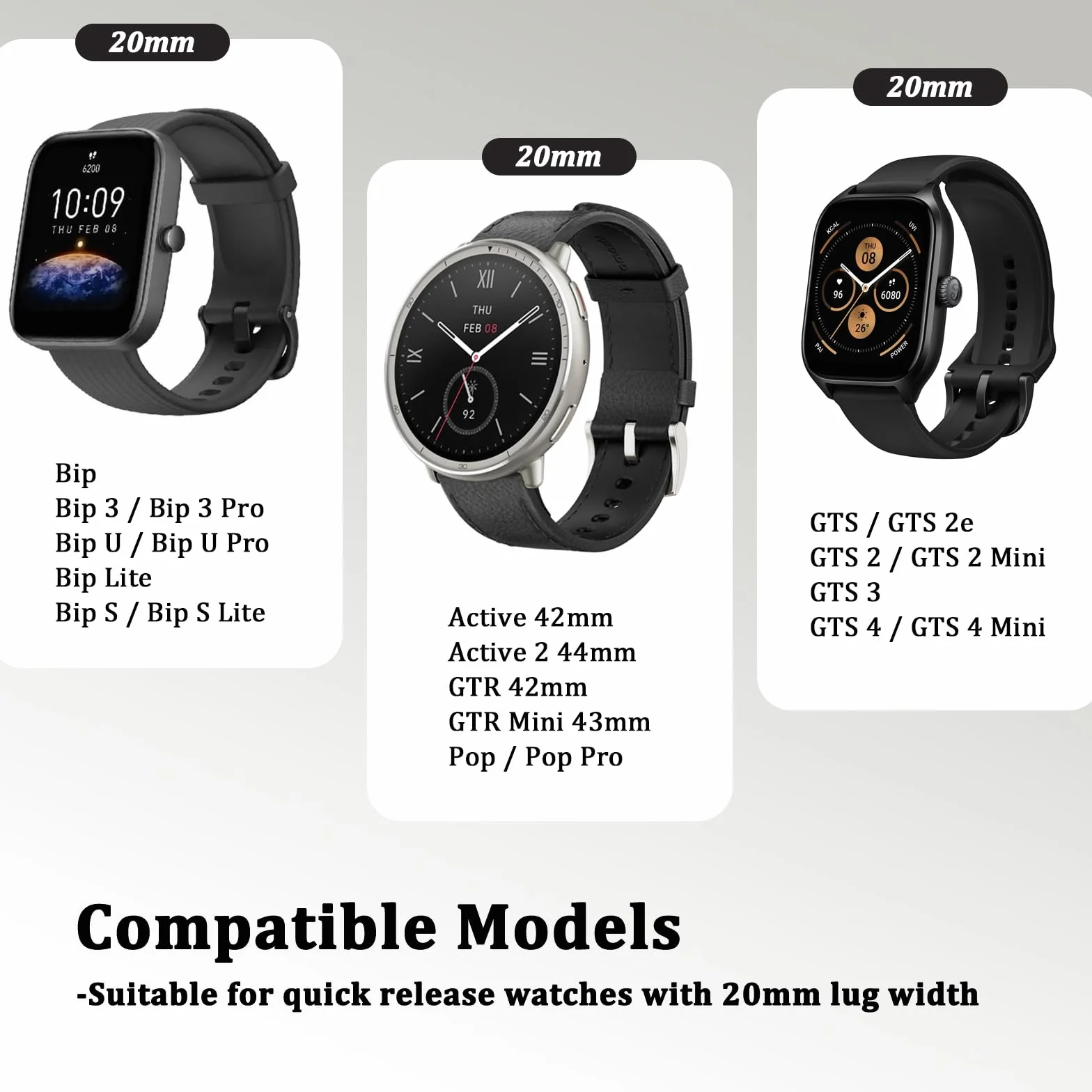 Amazfit Active 2 Pasek do zegarka 20 mm nylonowy rzepy