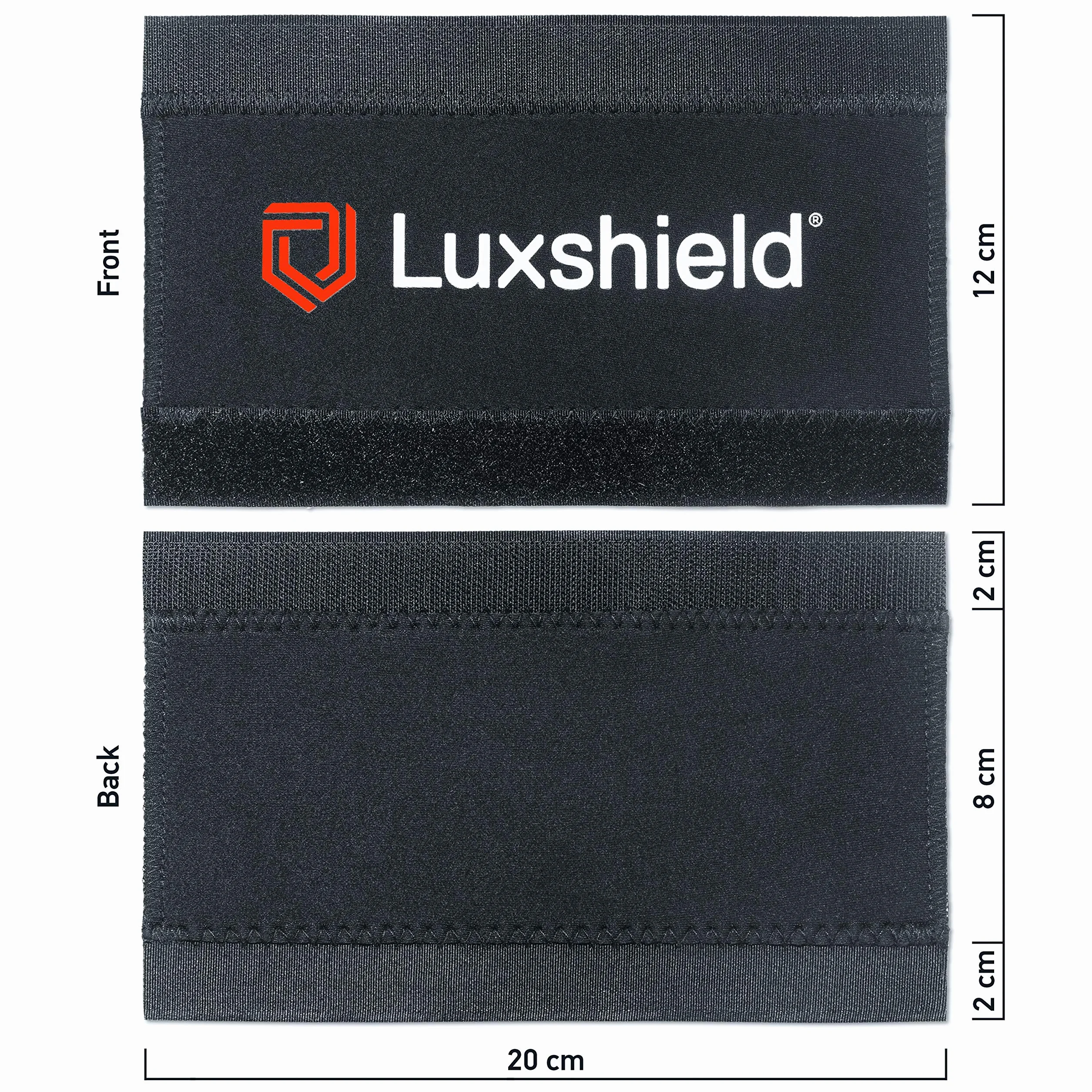 Luxshield Zestaw 2 sztuk neoprenowych ochraniaczy ramy MTB 20 cm x 12 cm czarny