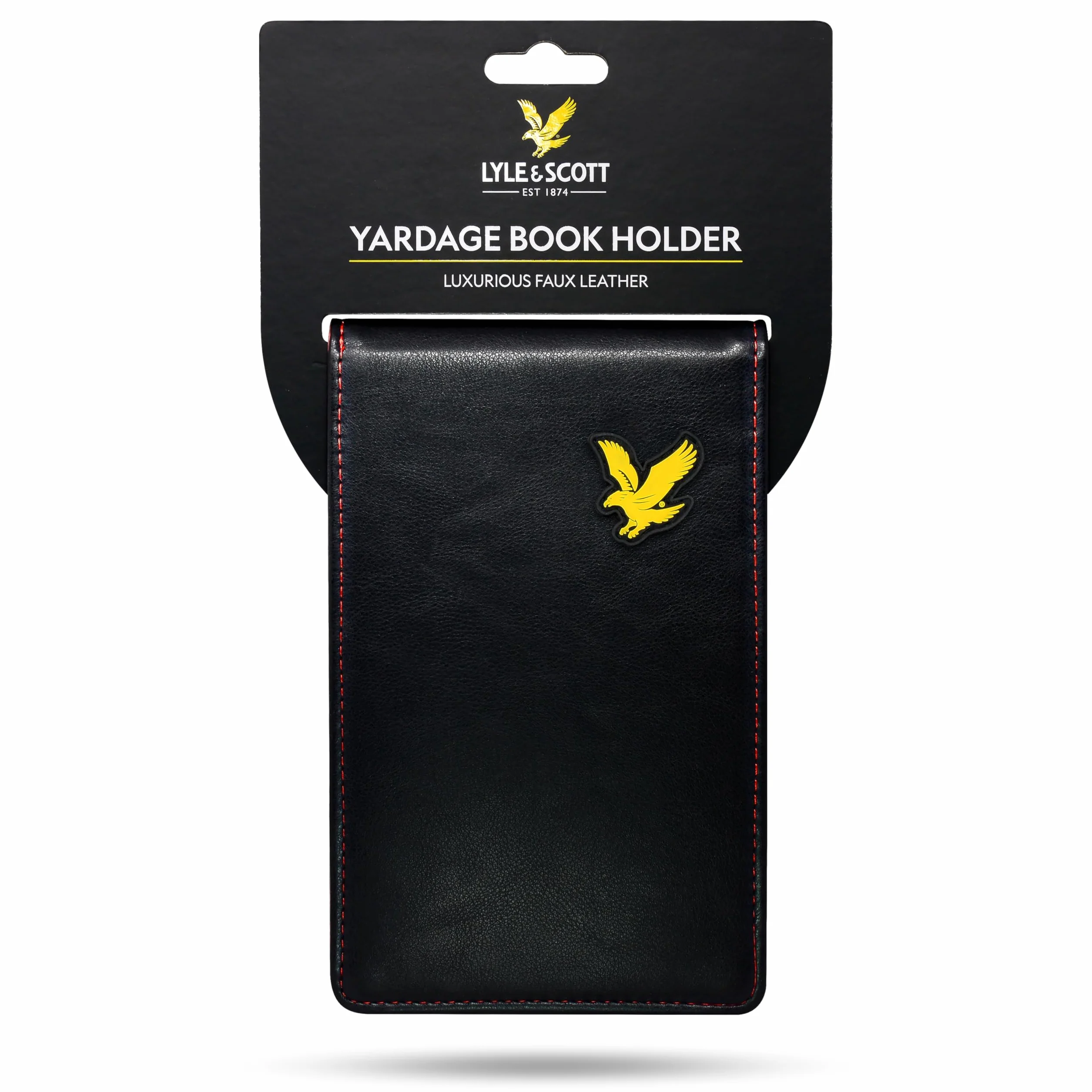 Lyle and Scott Skórzany uchwyt na książki golfowy dwukolorowy z otworem na ołówek