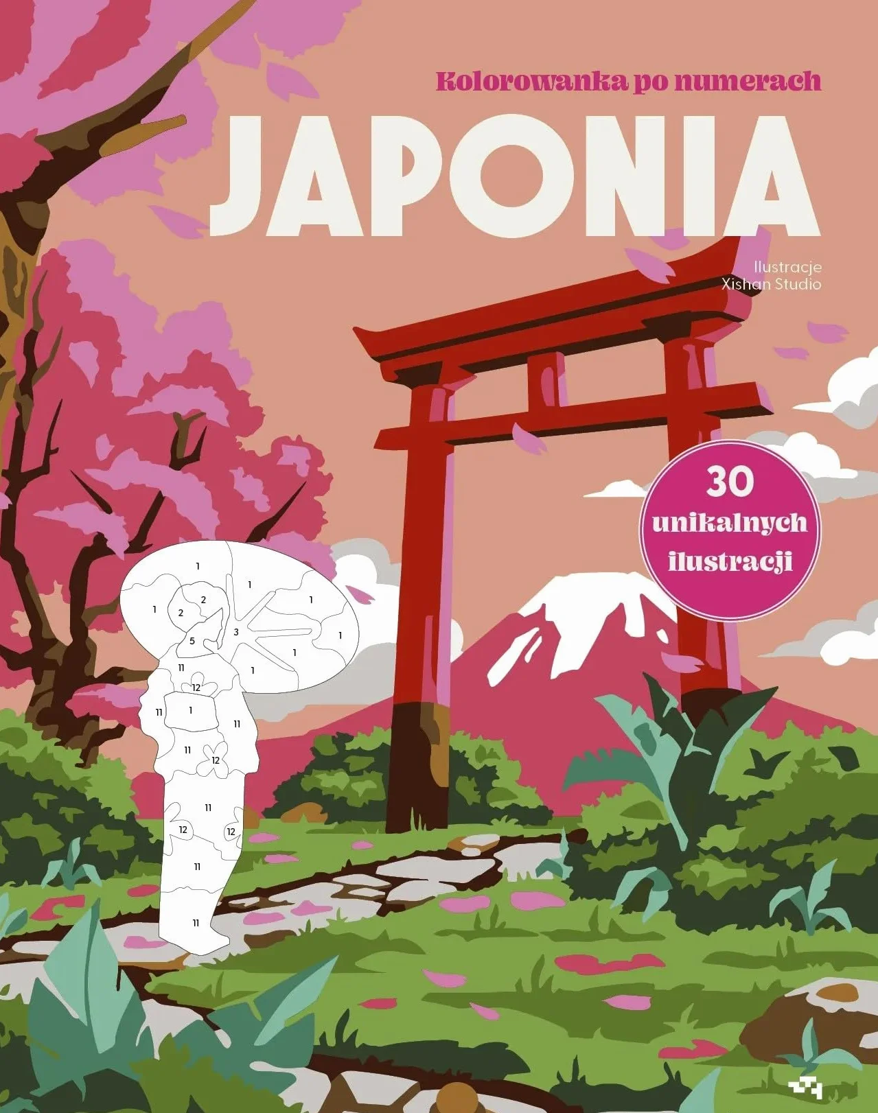 Japonia. Kolorowanka po numerach