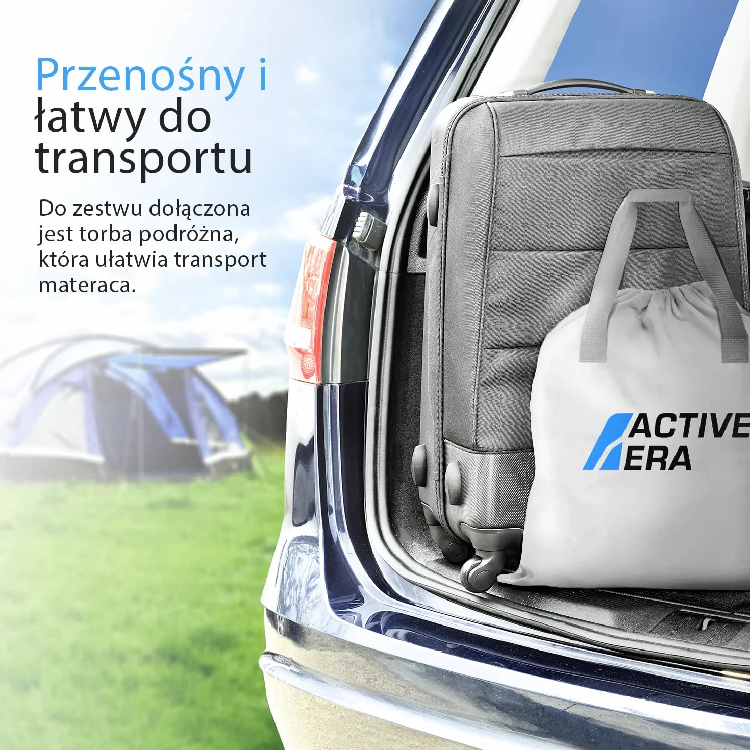 Active Era Materac Dmuchany Samopompujący 200x100cm Wodoodporny