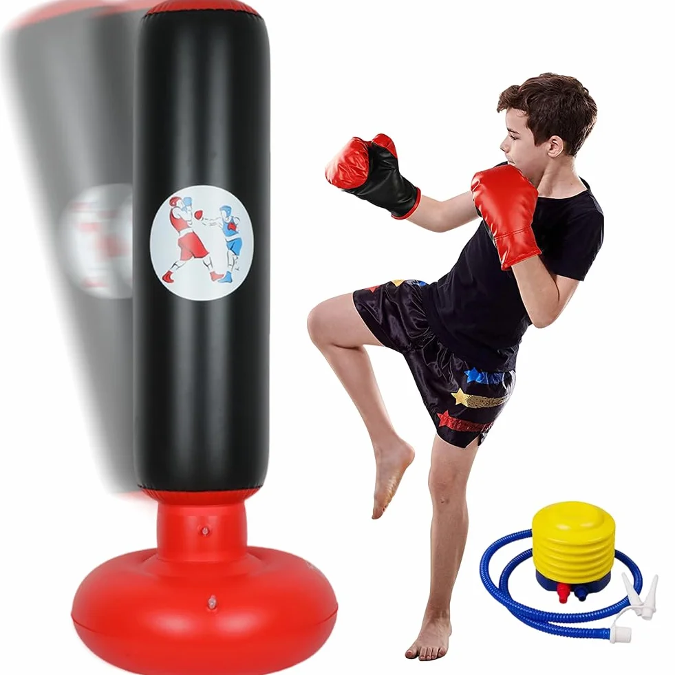 Worek bokserski dla dzieci 160 cm nadmuchiwany stojący do karate kickboxingu