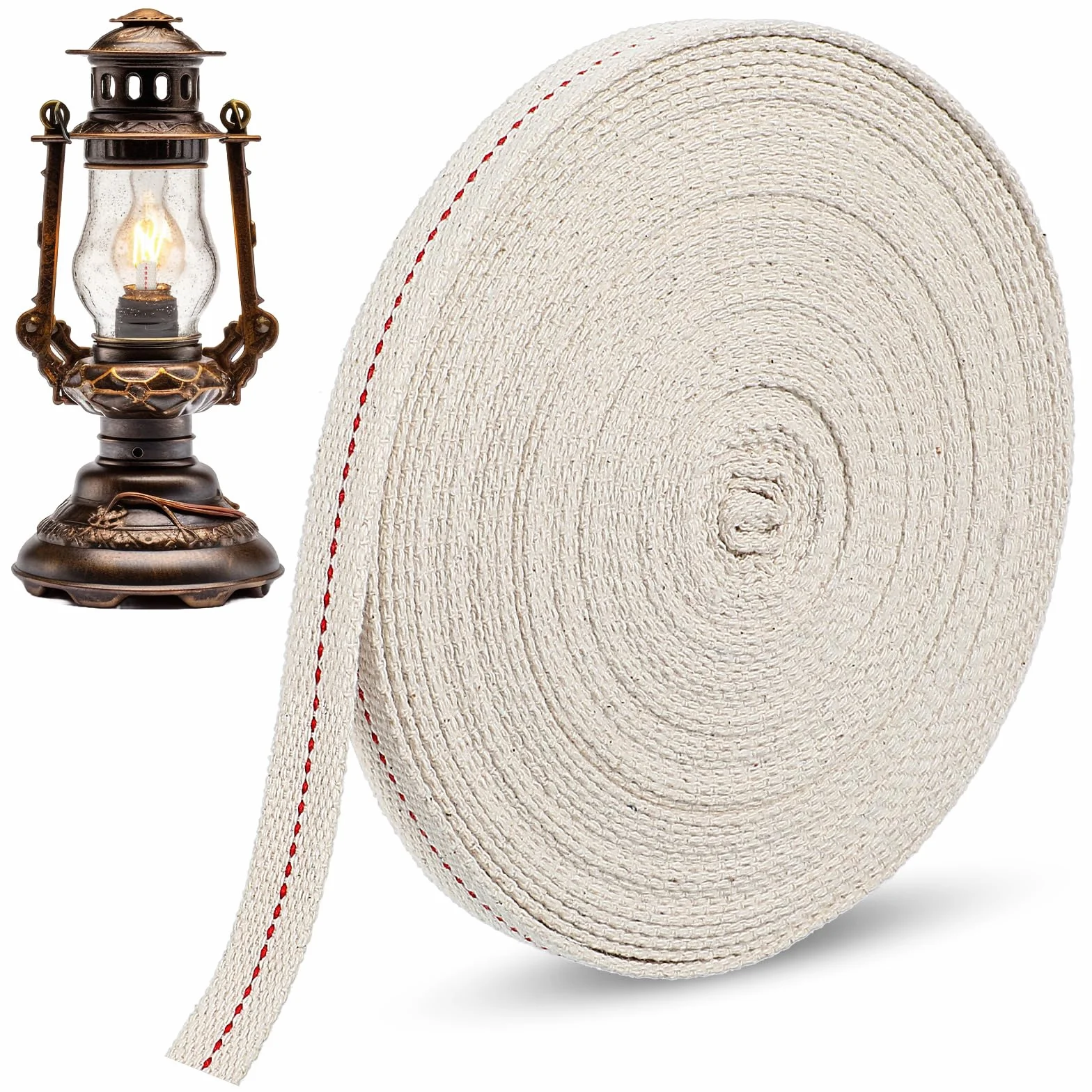 Knot do lamp olejowych bawełniany 10 m x 13 mm zapasowy do lamp naftowych pochodni ogrodowych