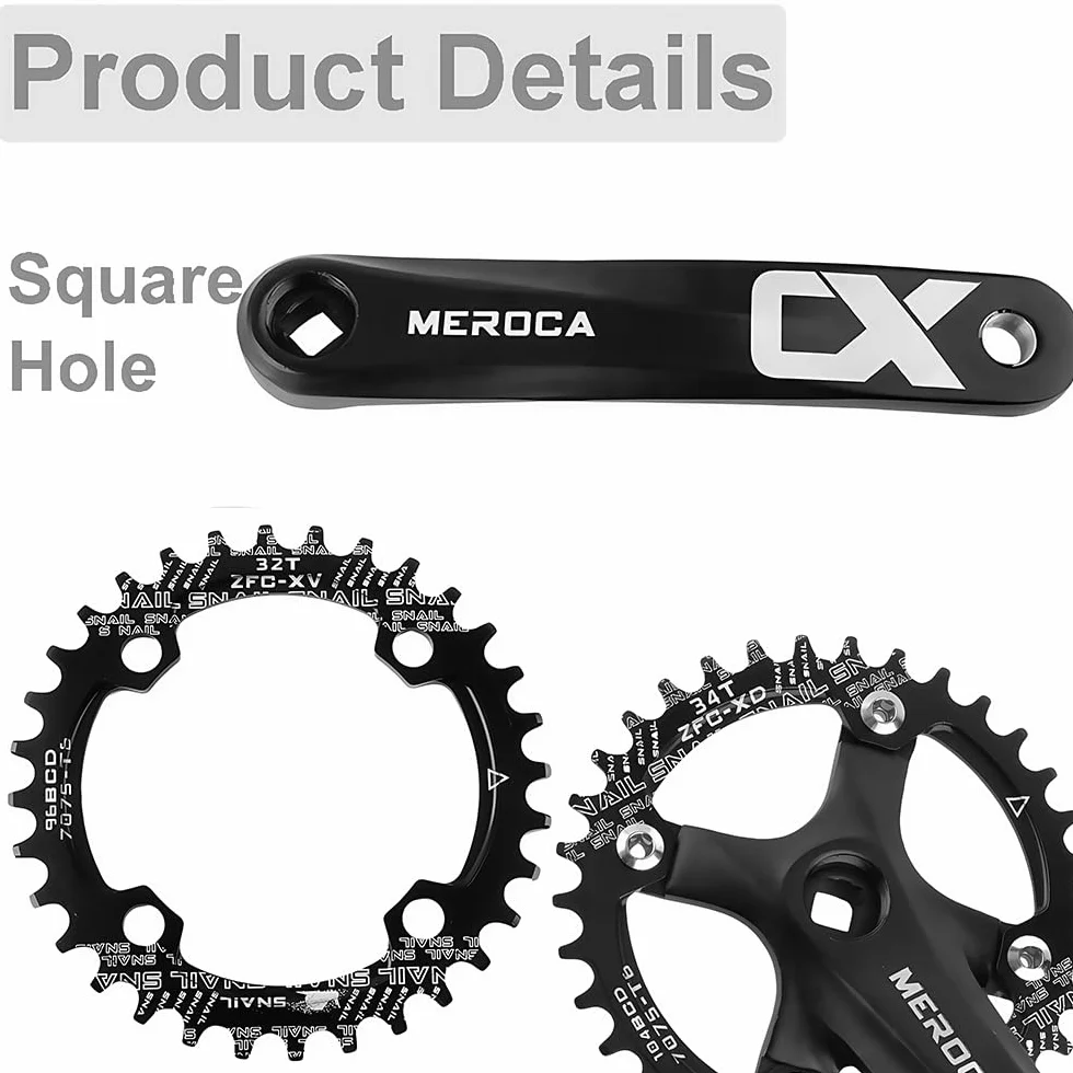 Korbowody MTB Kwadratowy Taper 170mm 104 BCD 32-42T 8-11 prędkości