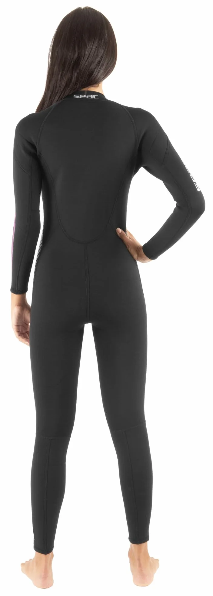 SEAC Invidia Lady, jednoczęściowy kombinezon neoprenowy, Ultrastretch, z przodu zamek błyskawiczny do nurkowania, nurkowania, bezdechu dla kobiet, czarny, M