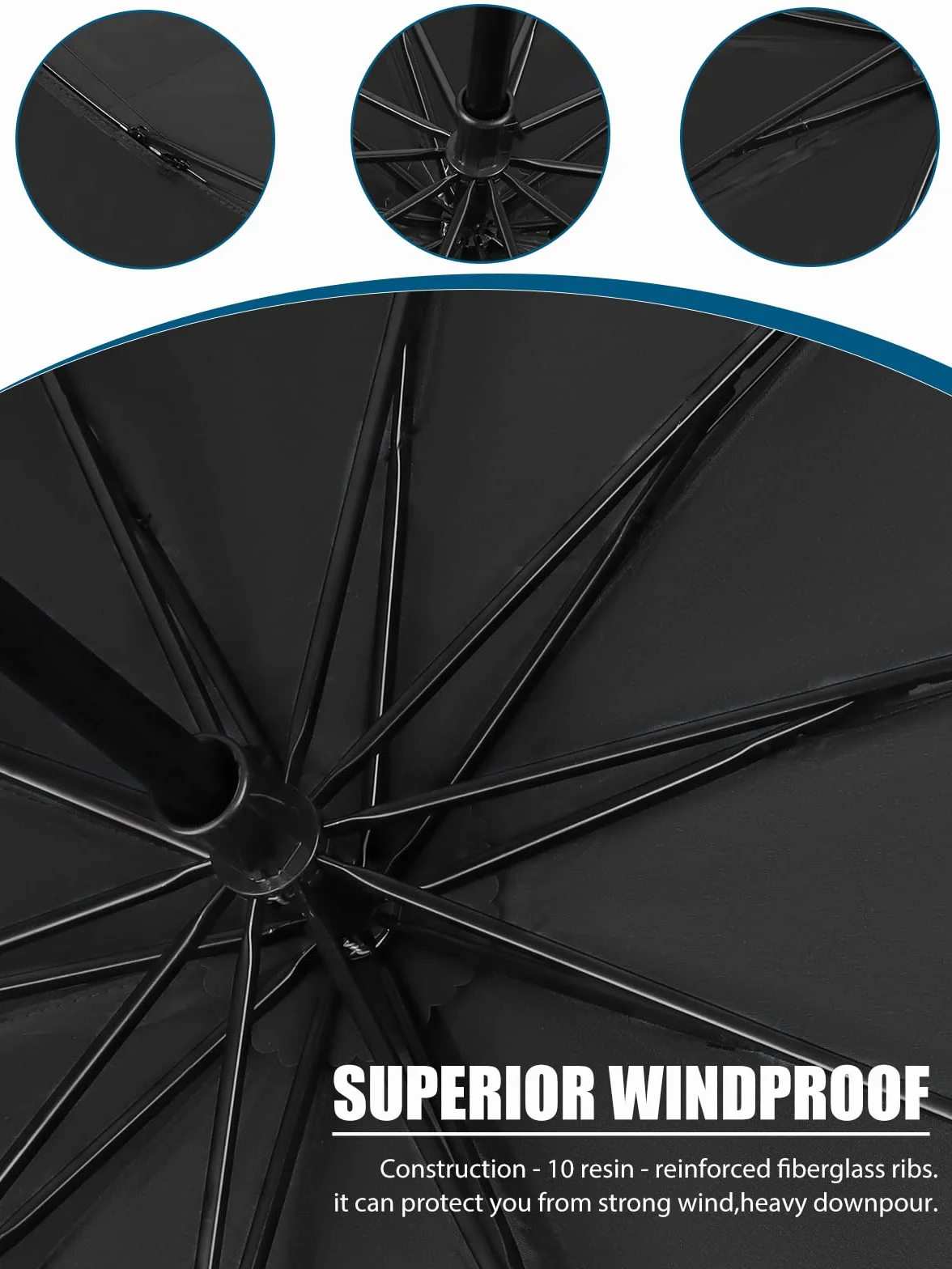 Kalolary Bardzo duży kompaktowy parasol golfowy, podwójny, wentylowany, wiatroszczelny, wodoodporny, dla kobiet i mężczyzn 117/54/157.5 cm