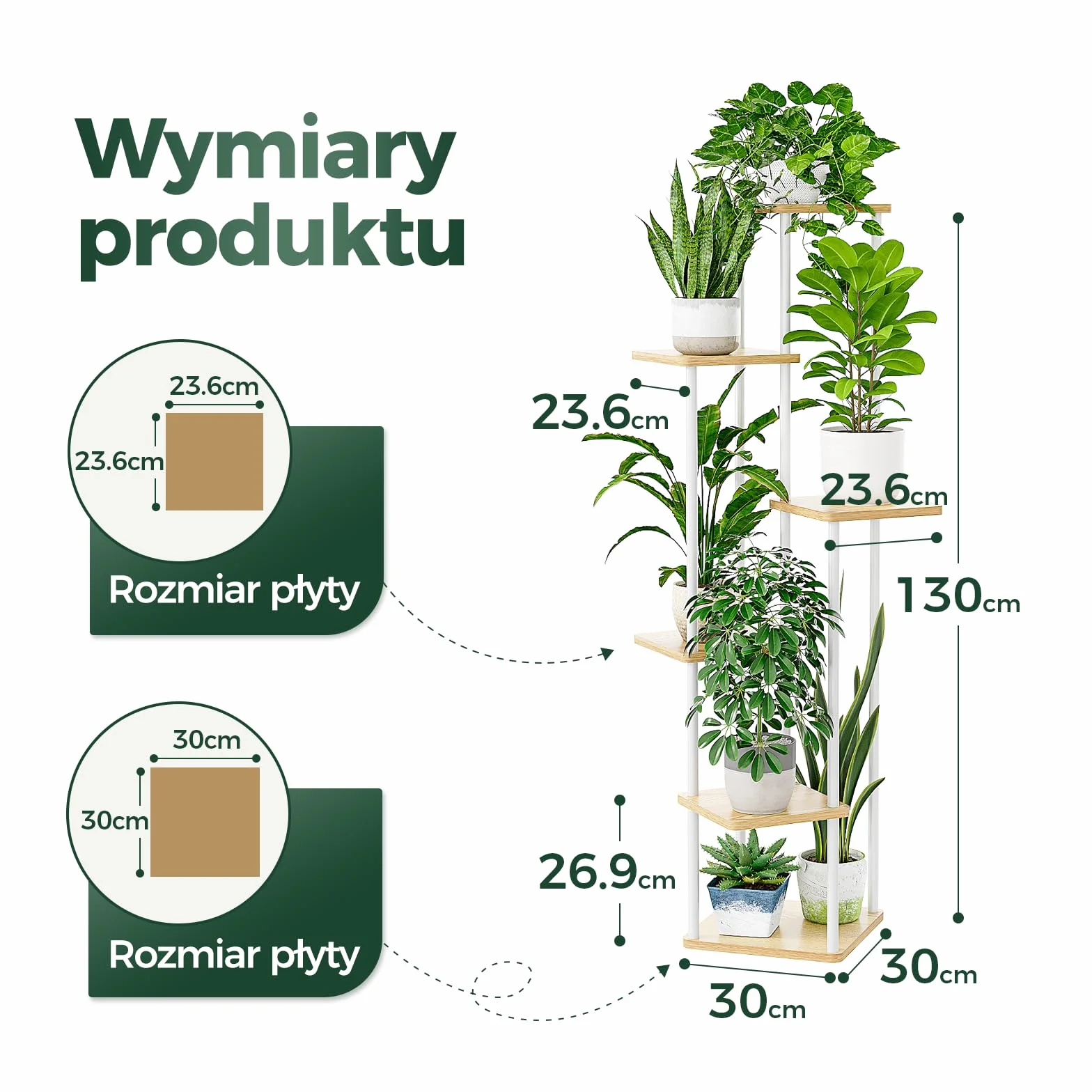 Bamworld Stojak na rośliny i kwiaty, do użytku wewnątrz i na zewnątrz, 6 poziomów, dekoracja do sypialni i balkonu