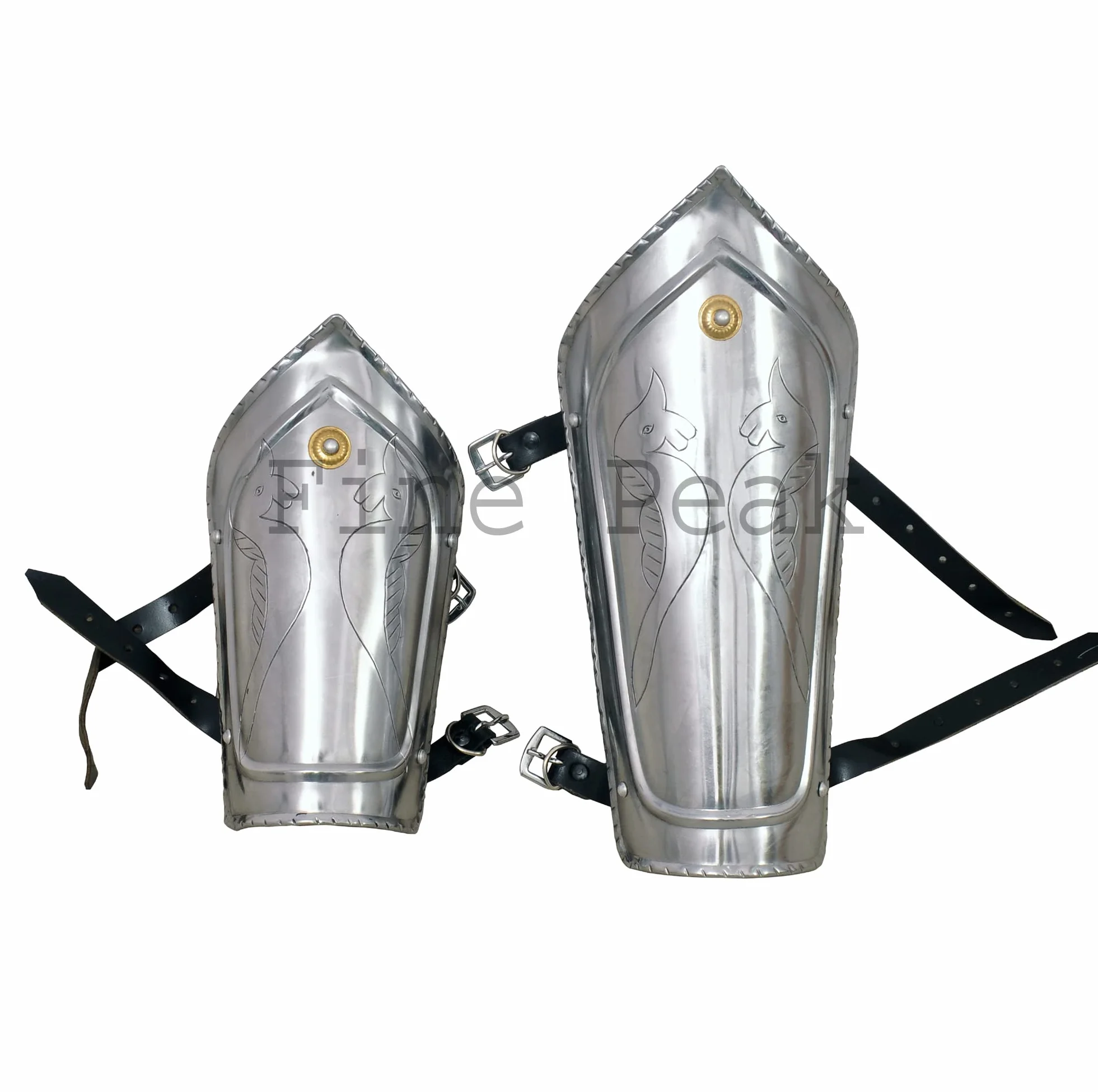 Zestaw Zbroi Rycerza Średniowiecznego Gorget Stalowy z Vambraces i Nakolannikami