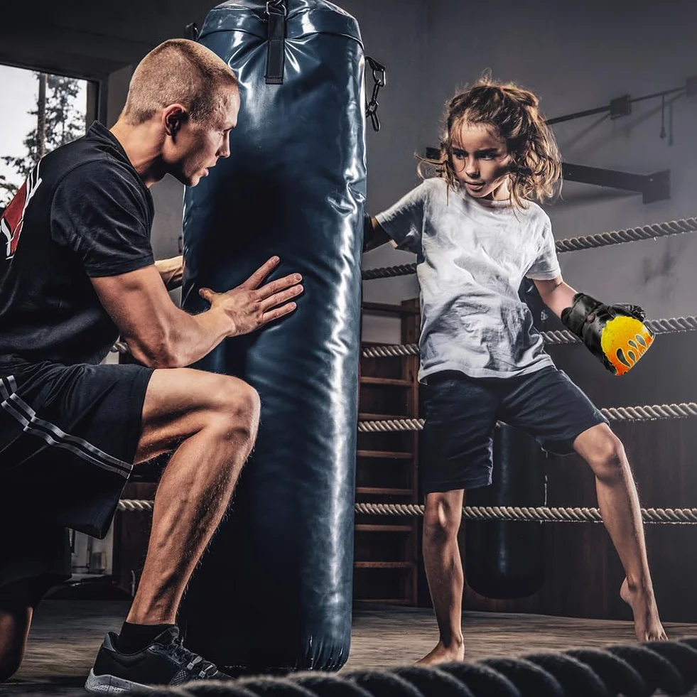Flintronic Rękawice Bokserskie dla Dzieci do Muay Thai MMA Kickboxingu Sparingów 3-10 lat