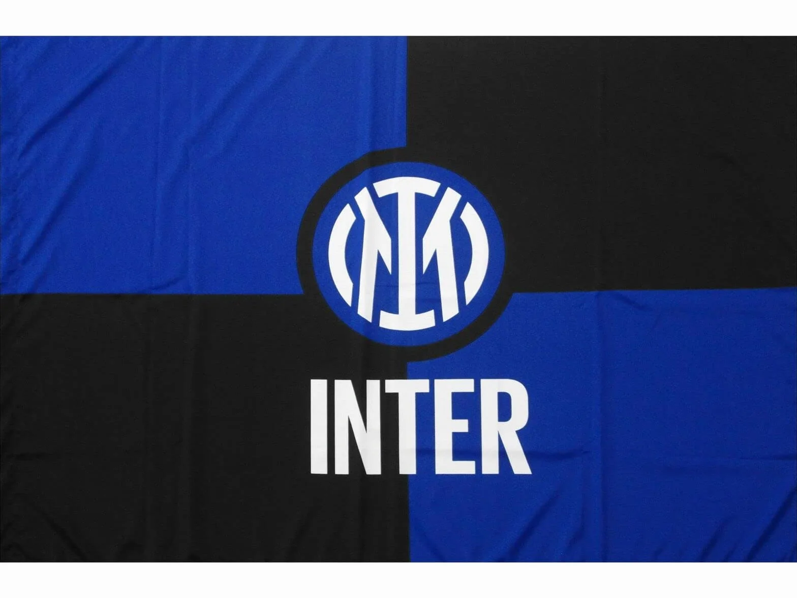 Inter Flaga z logo 100 x 140 cm, unisex dla dorosłych, czarno-niebieska, 100 x 140 cm